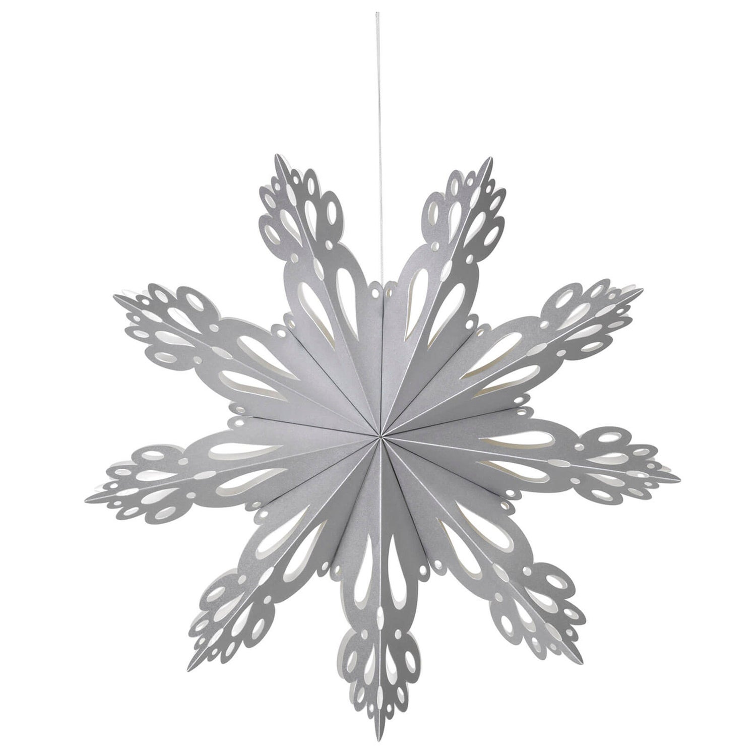 Broste Copenhagen Paper Snowflake Christmas Decoration - Medium - Silver
