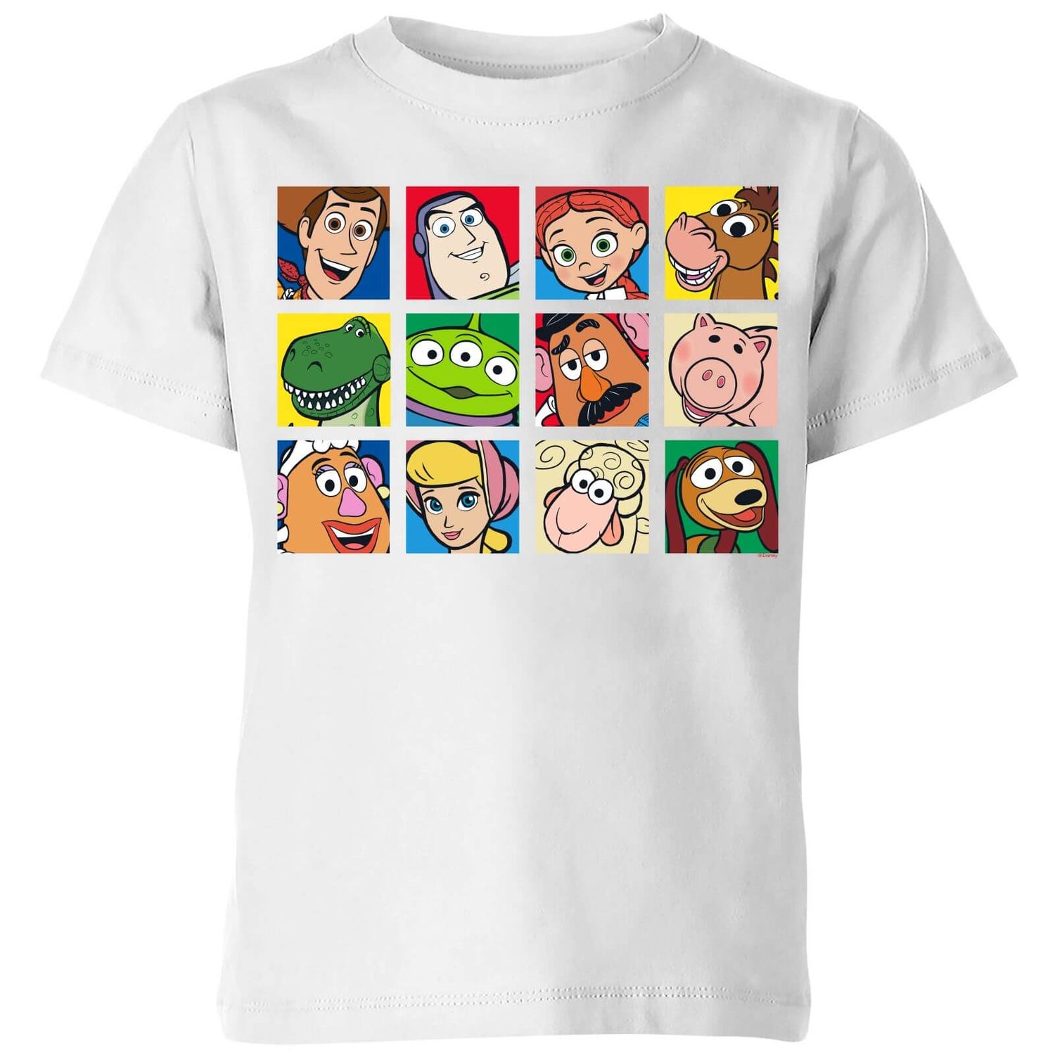 Disney Toy Story Face Collage Kids' T-Shirt - White