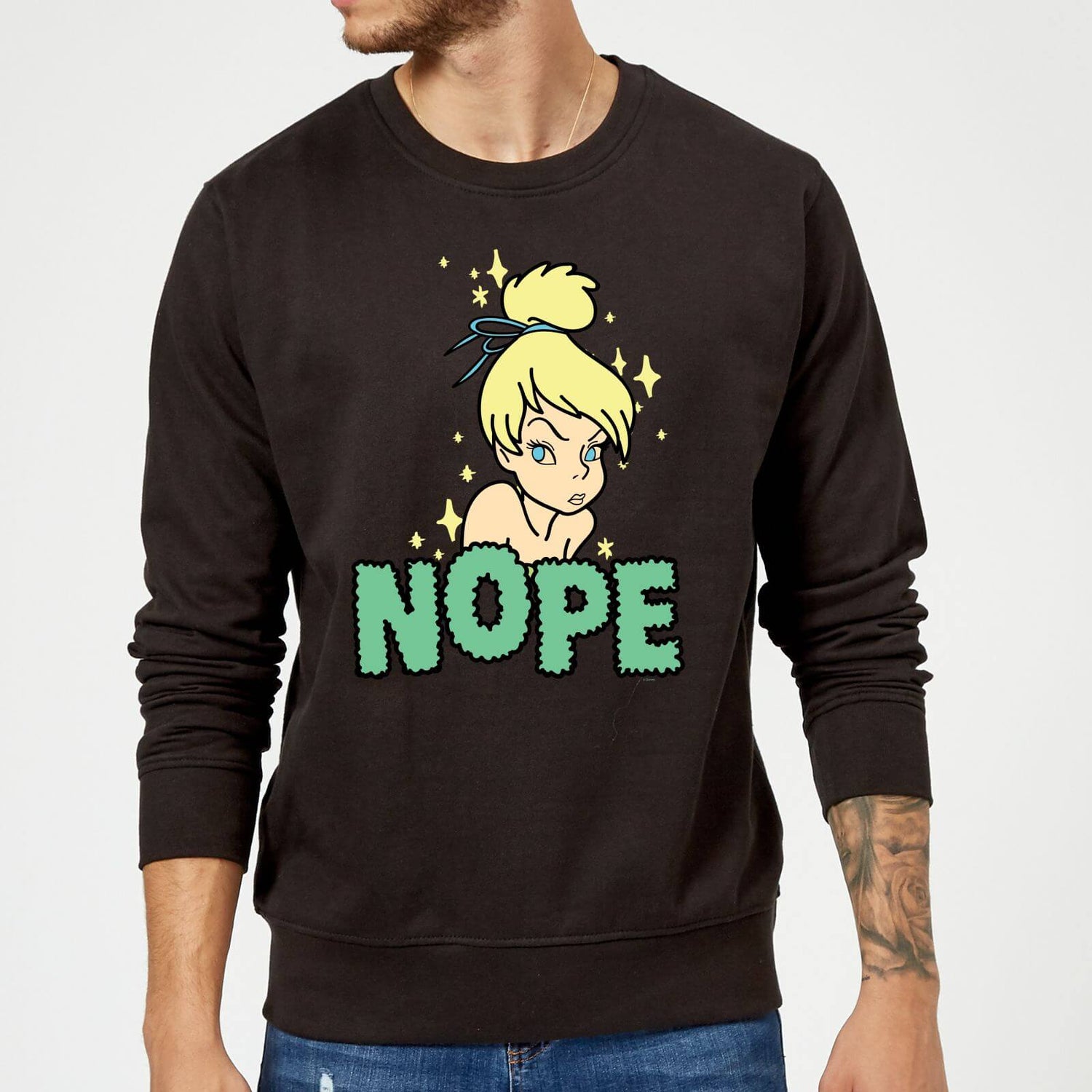 Disney Peter Pan Tinkerbell Nope Sweatshirt Black IWOOT UK