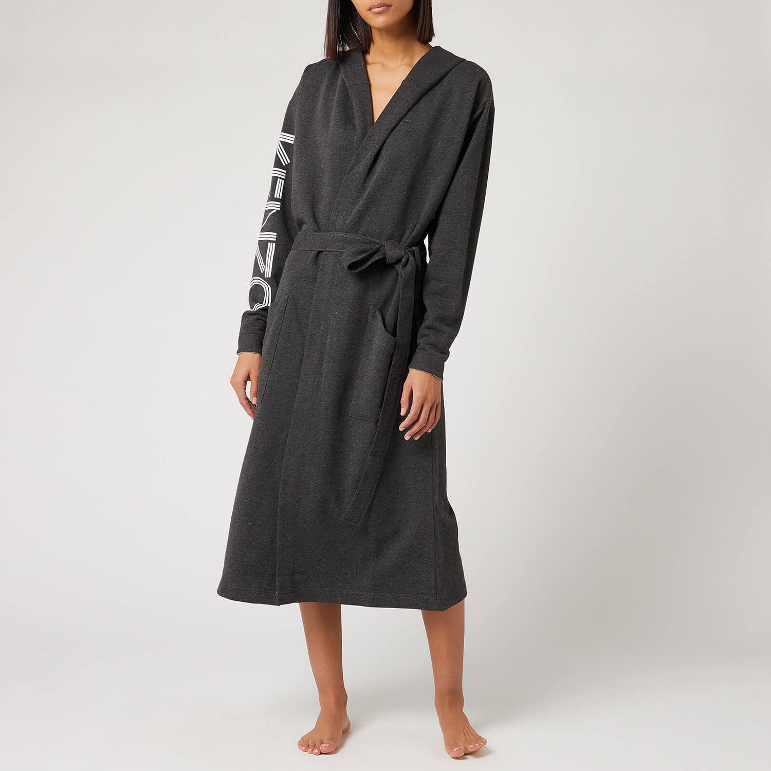 KENZO KLogo Bathrobe Storm Grey Free UK Delivery Available