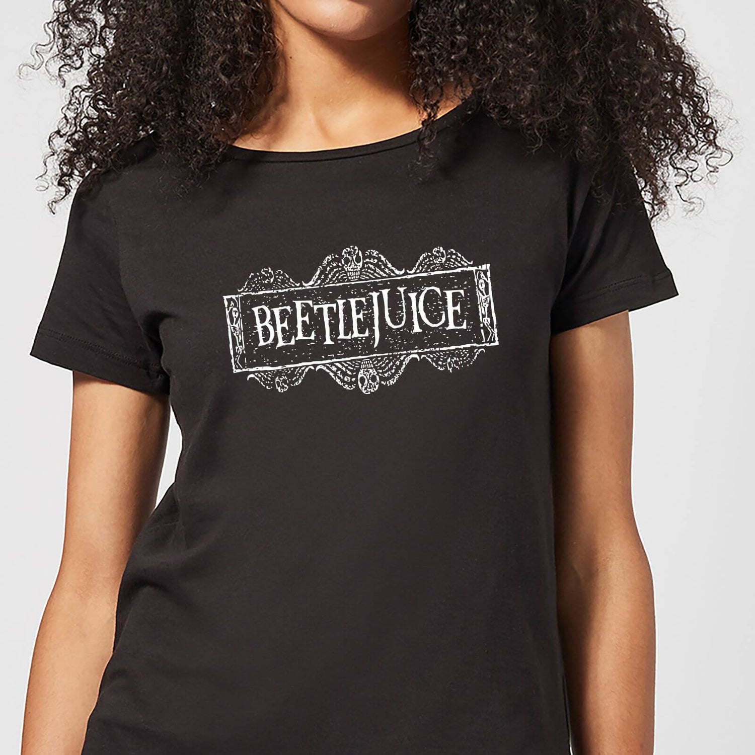 Beetlejuice White Logo Women’s T-Shirt - Black Clothing - Zavvi US