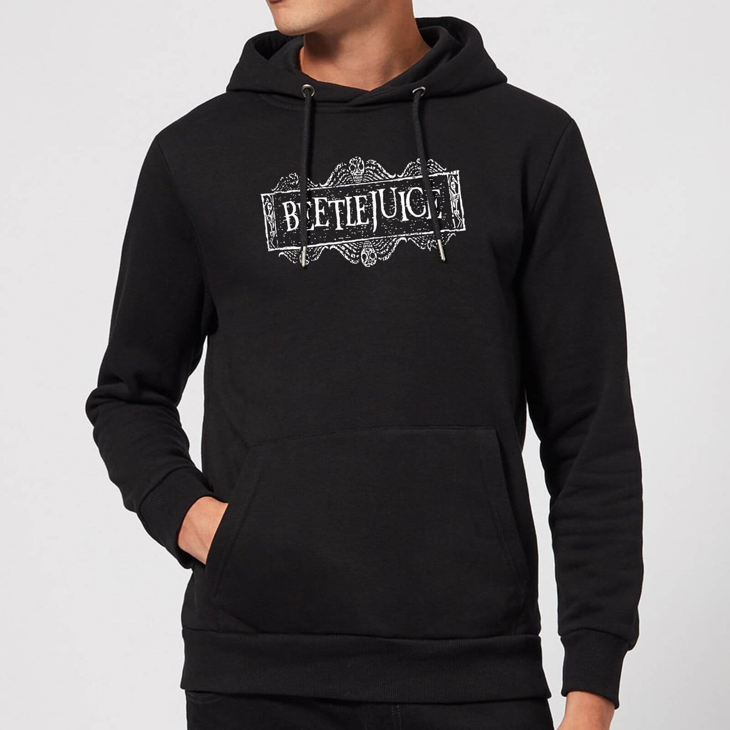 Beetlejuice White Logo Hoodie - Black Clothing - Zavvi US