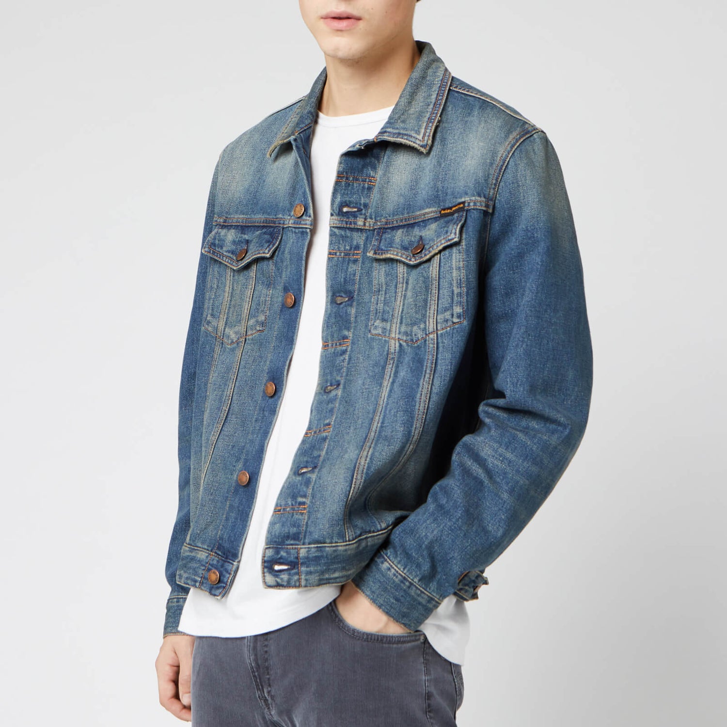 Nudie Jeans Men s Jerry Denim Jacket Dark Worn TheHut