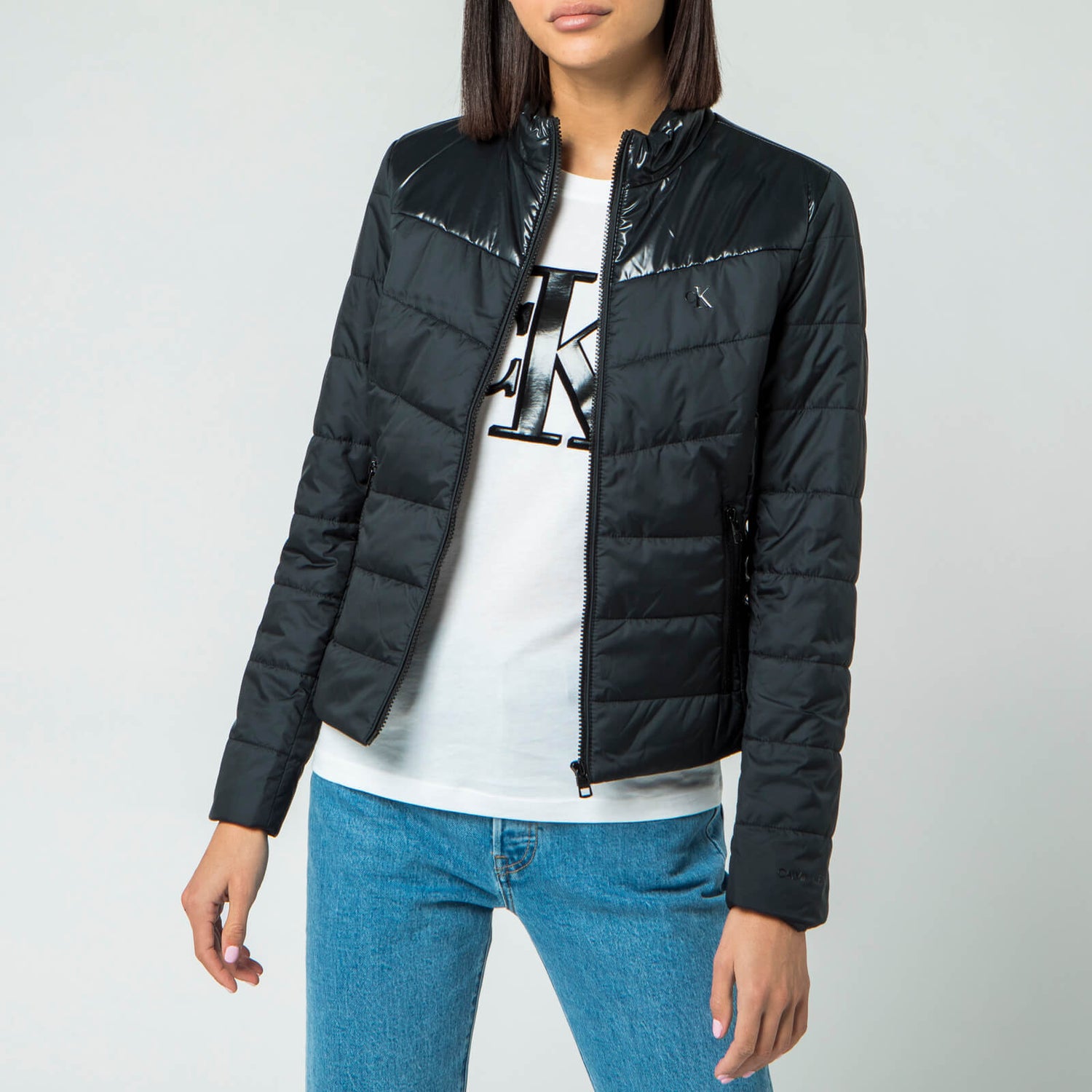 Calvin Klein Jeans Women's Padded Moto Jacket - CK Black | TheHut.com