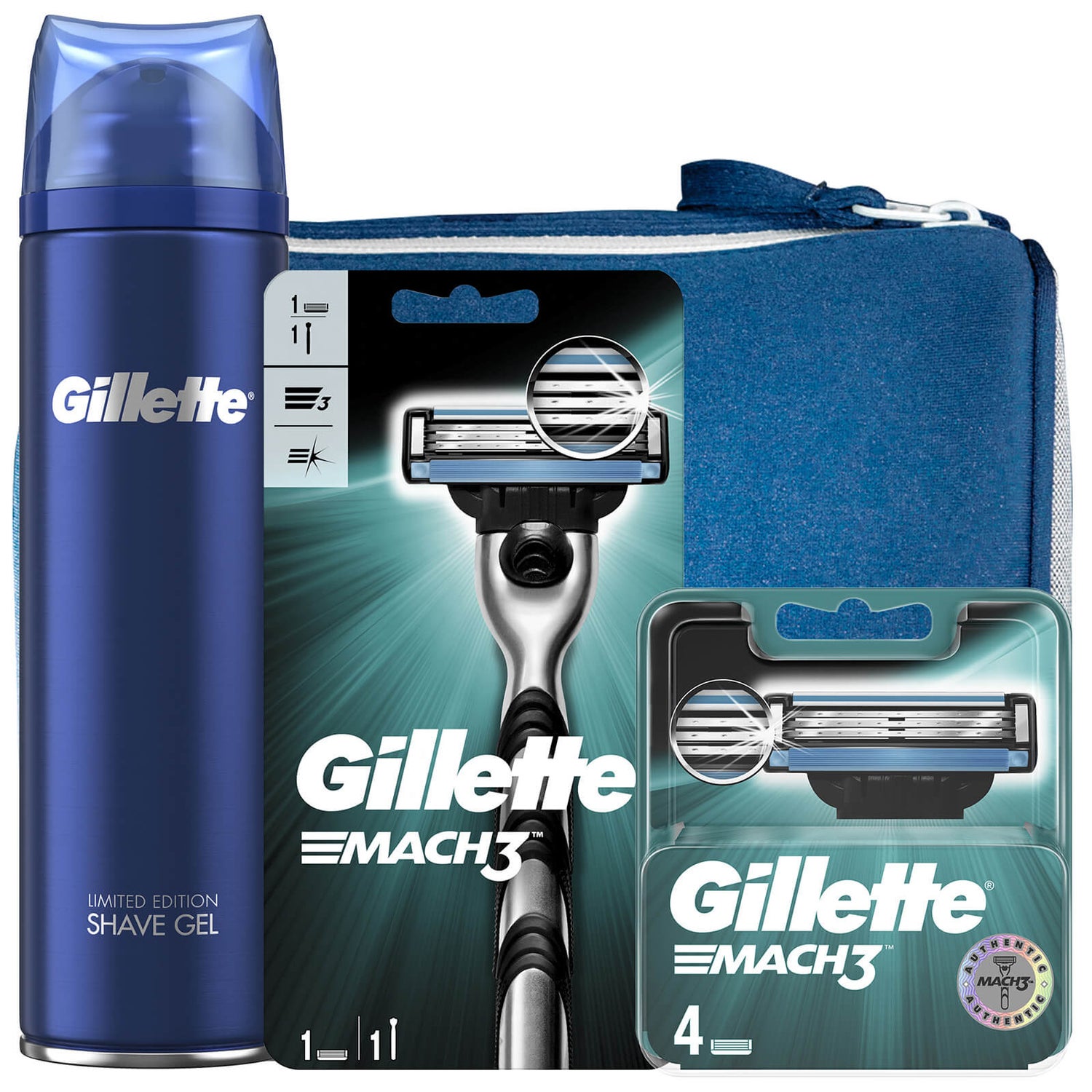 Gillette Mach3 Shaving Kit with Wash Bag Gillette UK