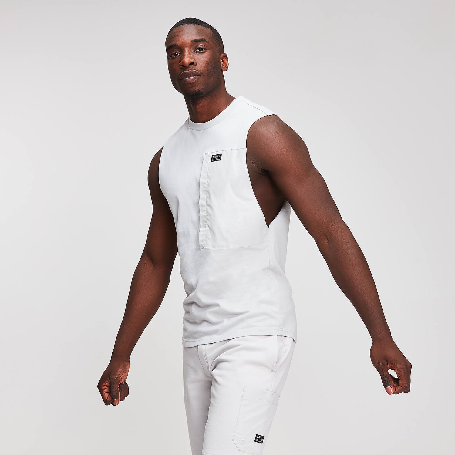 Myprotein Men's Utility Drop Armhole Tank Top Silver MYPROTEIN™