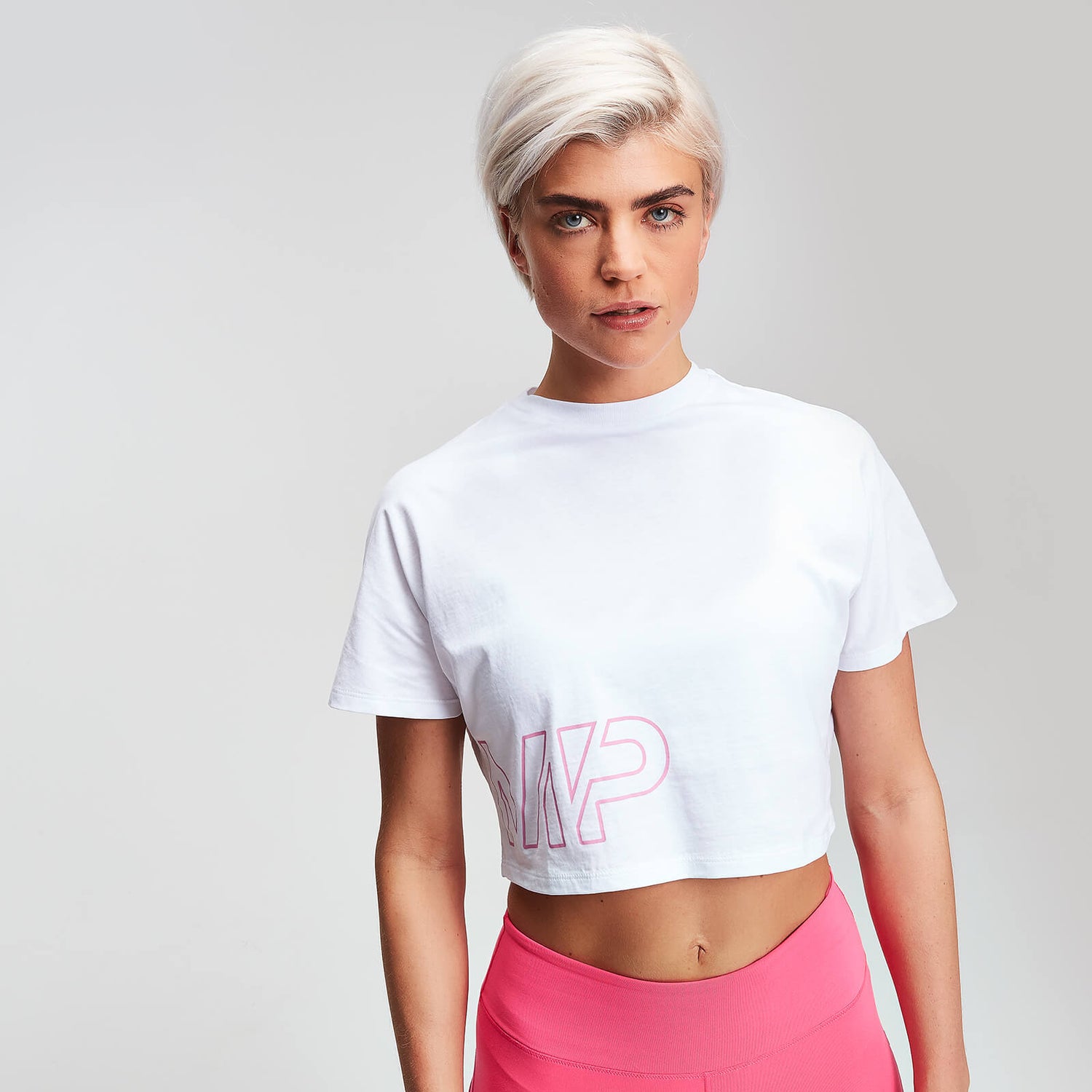 Build Your Brand Maglietta da Donna in Cropped, Grigio., XS
