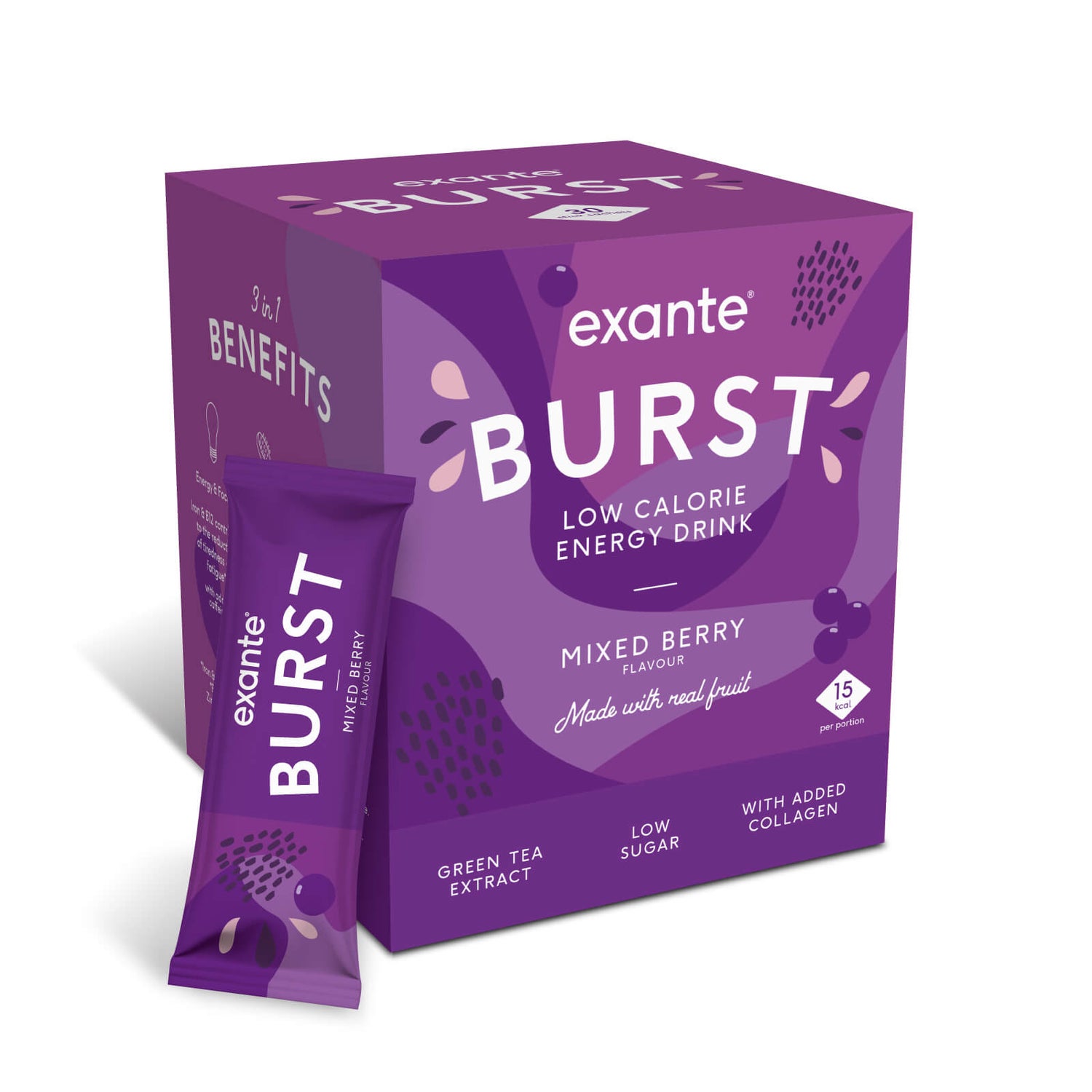 Low Calorie Energy Drink Mixed Berry BURST Exante