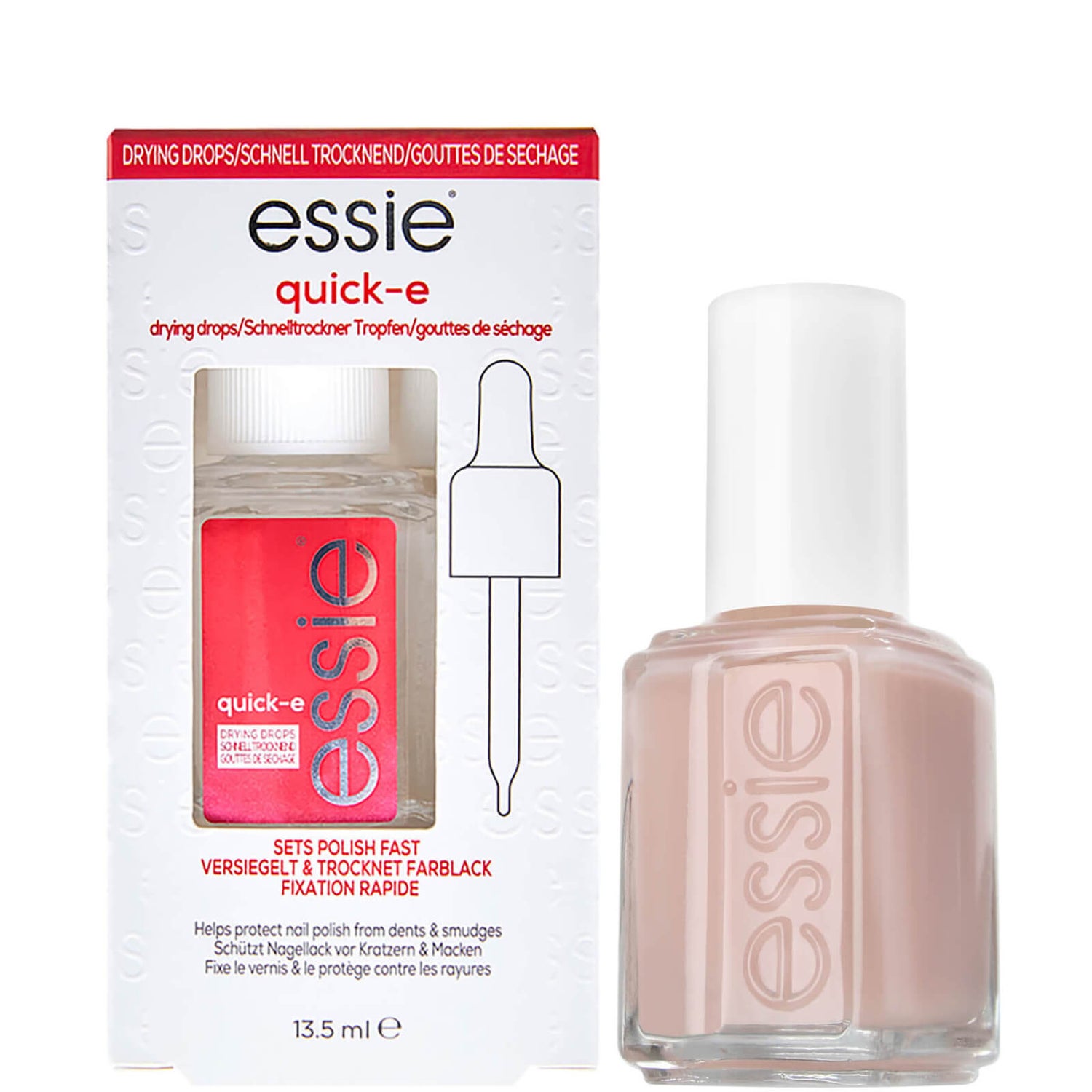 Essie Ballet Slippers Pink Nail Polish and Quick Dry Drops Kit LOOKFANTASTIC