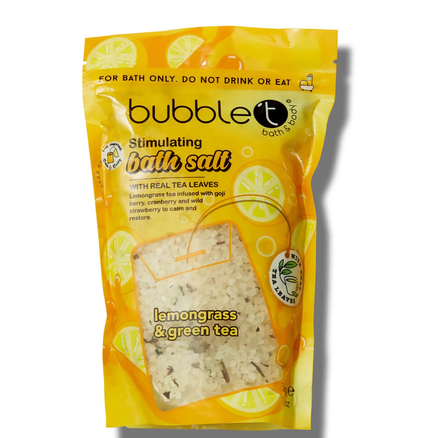 Bubble T Bath Salts Lemongrass & Green Tea 500g LOOKFANTASTIC