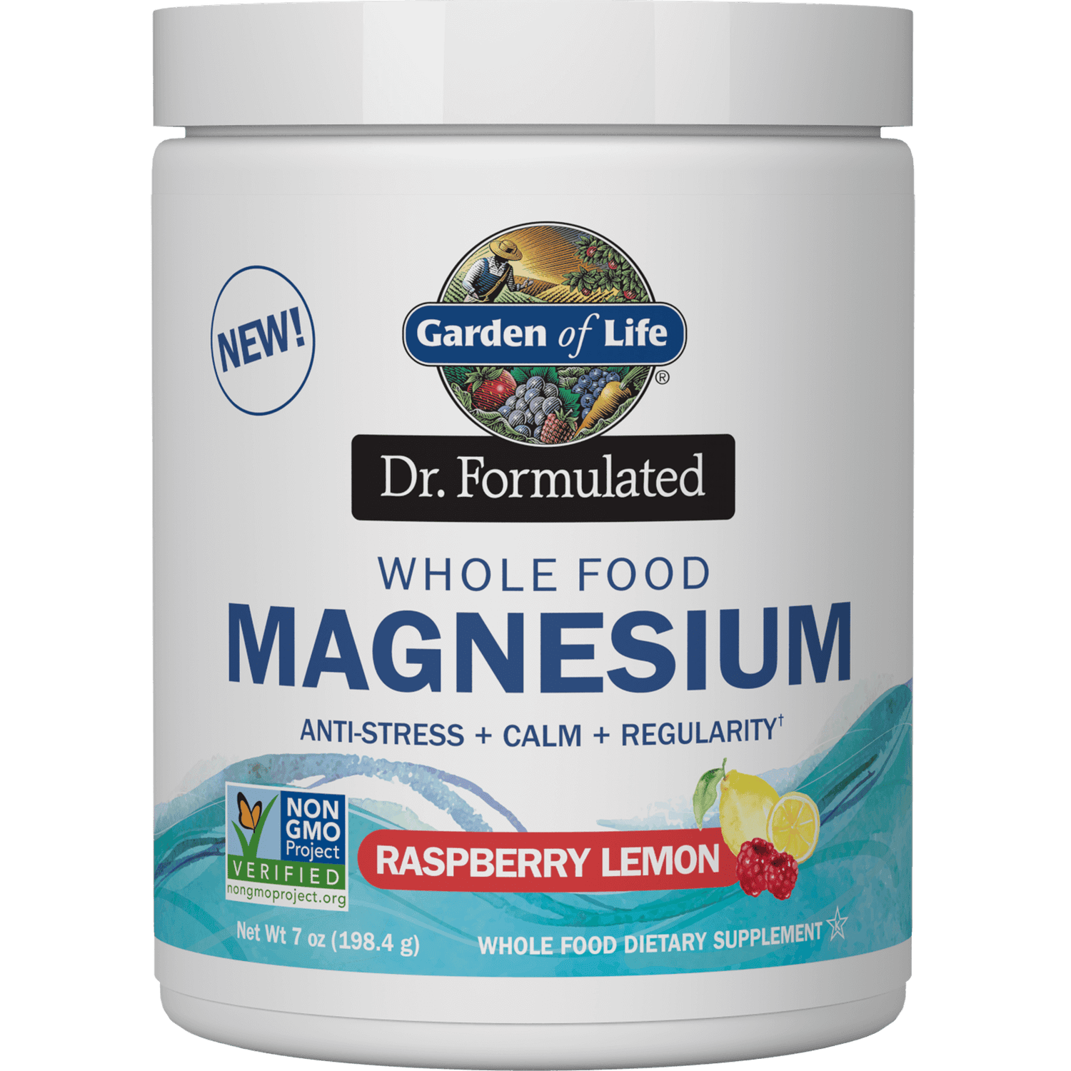 Whole Food Magnesium Powder Raspberry Lemon Garden of Life UK