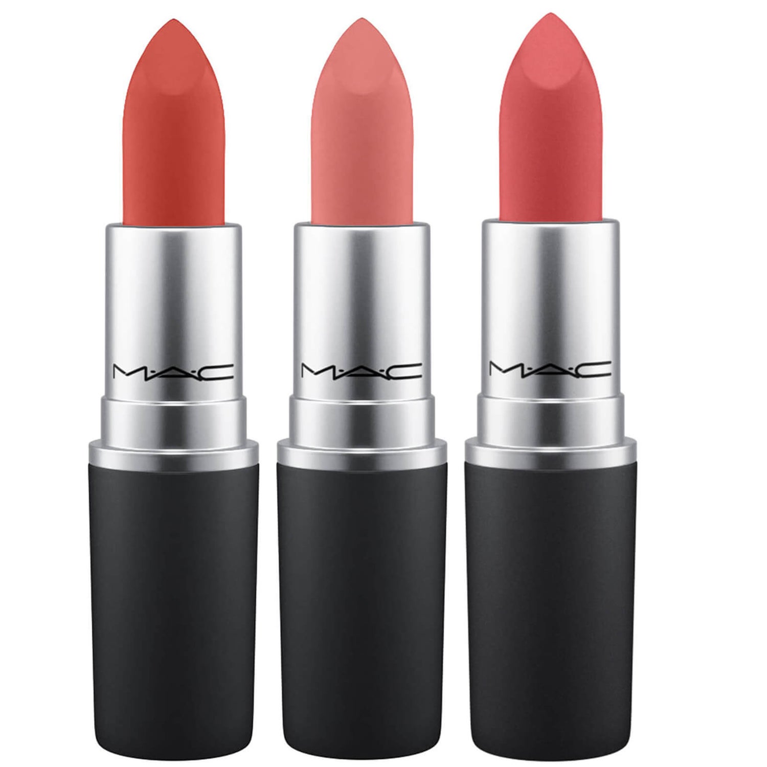 m.a.c powder kiss lipstick travel set trio kit