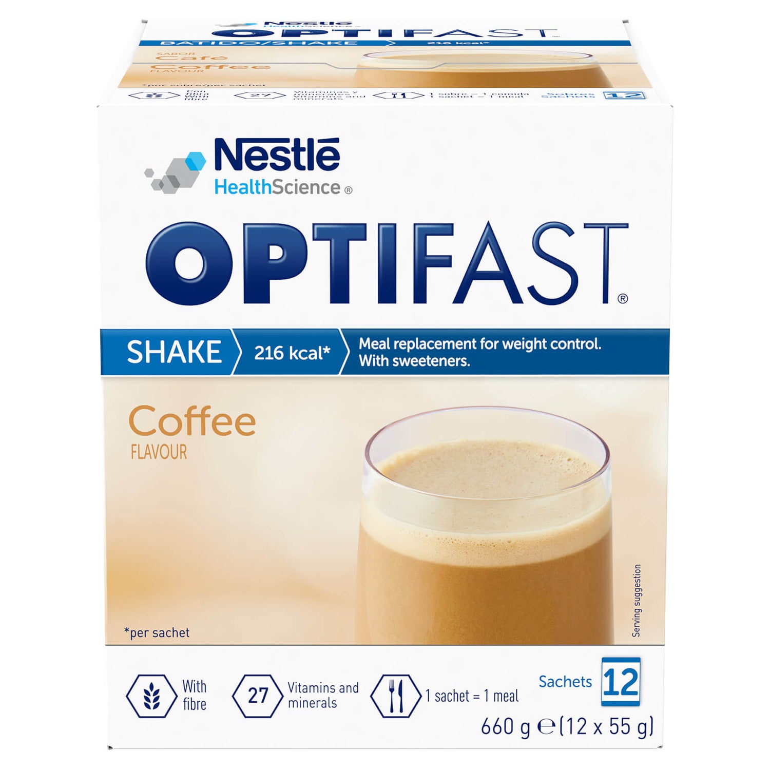 Meal Replacement Shake 12 Coffee Sachets OPTIFAST® UK