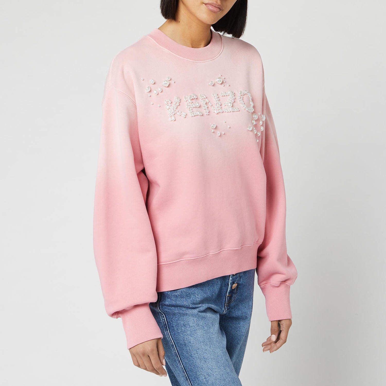KENZO Women's Bubble Sweatshirt with Pearls Logo - Flamingo Pink - Free ...