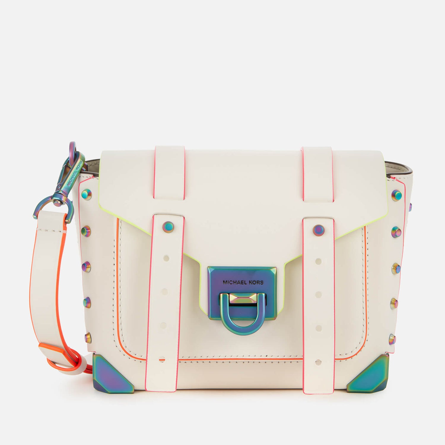 MICHAEL MICHAEL KORS Women's Manhattan Small Messenger Bag Optic White