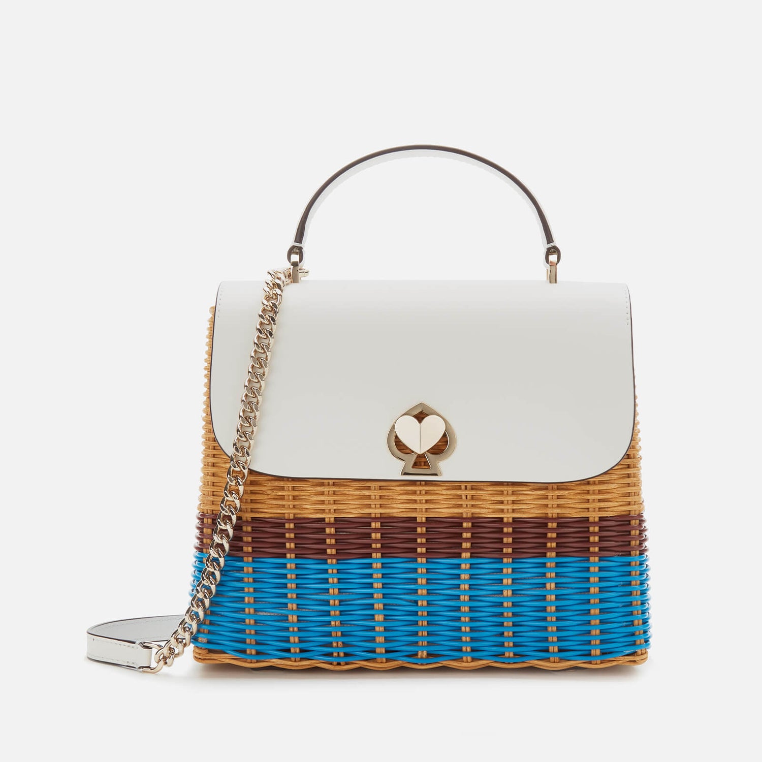 Kate Spade New York Women's Romy Wicker Medium Top Handle Optic White