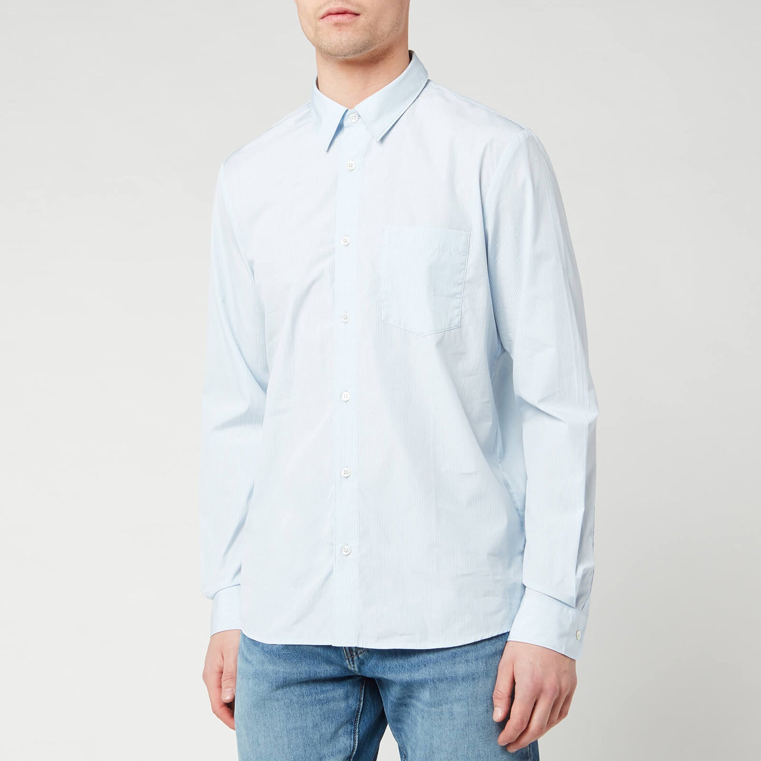 A.P.C. Men's Chemise Barthelemy Shirt - Bleu Clair - Free UK Delivery ...