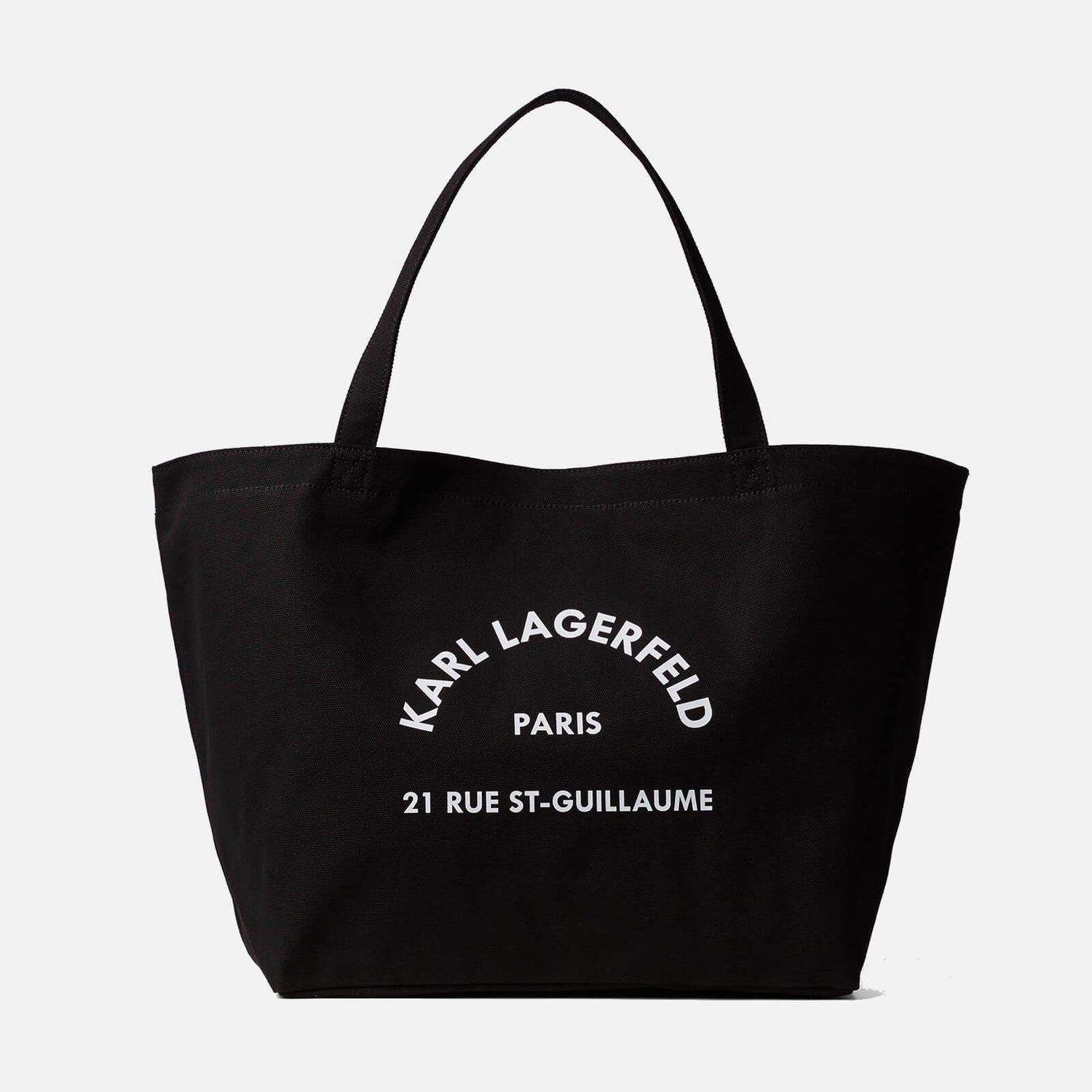 KARL LAGERFELD Women's K/Rue St Guillaume Canvas Tote Bag - Black ...
