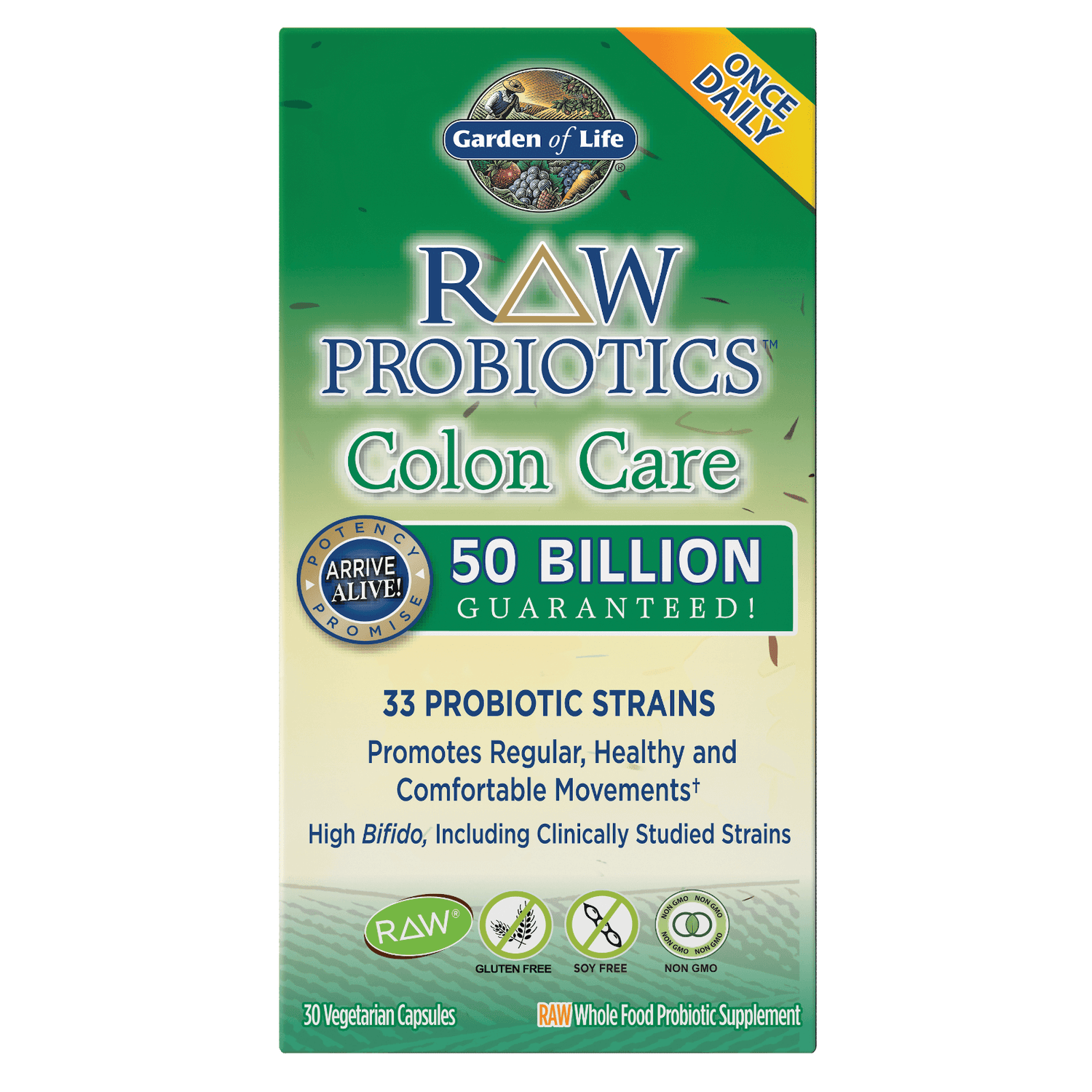 Raw Microbiome Colon Care Shelf 30 Capsules Garden of Life UK