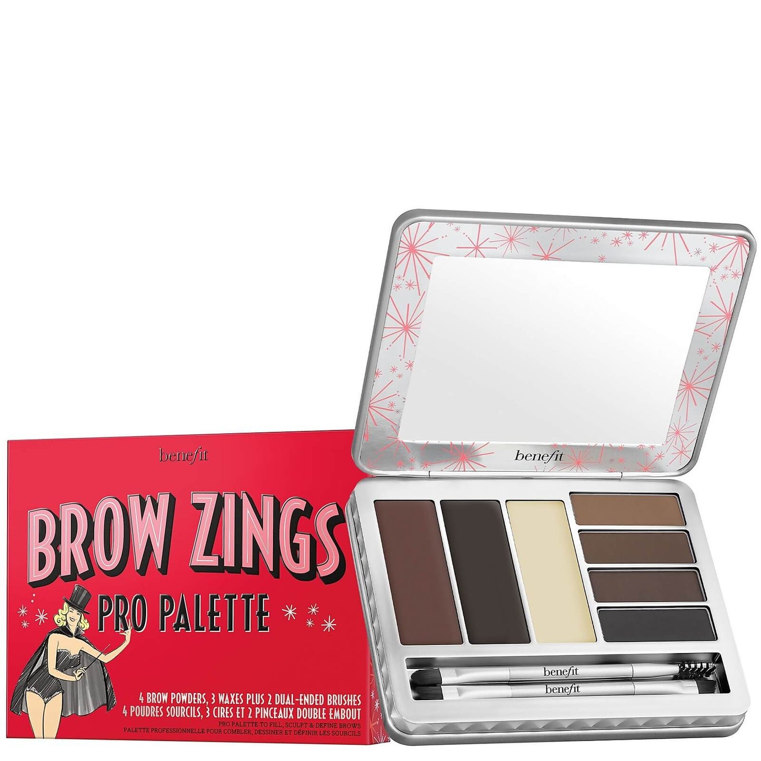 benefit Brow Zings Pro Brow Wax & Powder Palette Medium/Deep LOOKFANTASTIC