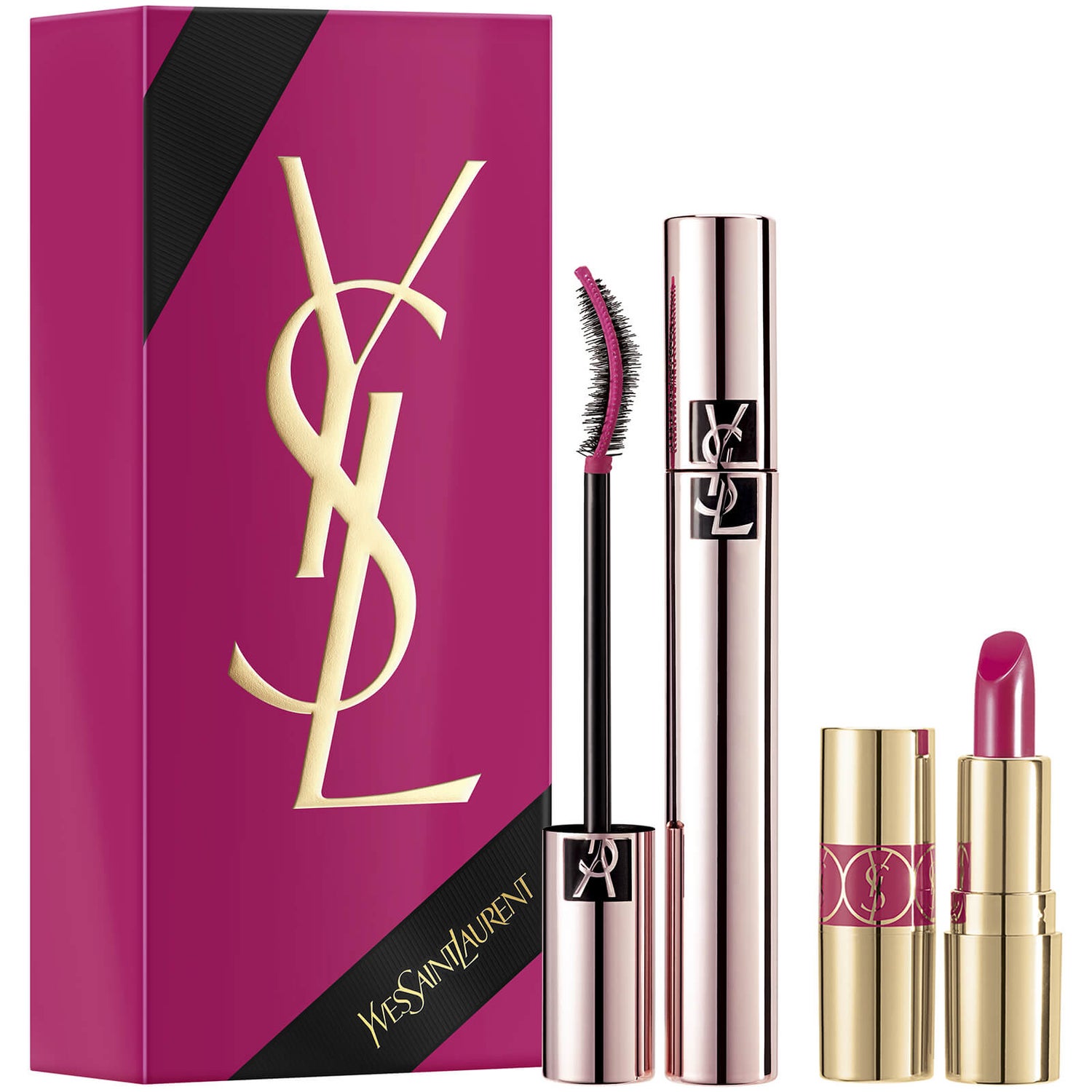 Yves Saint Laurent Mascara and Mini Rouge Volupte Shine Lipstick Gift