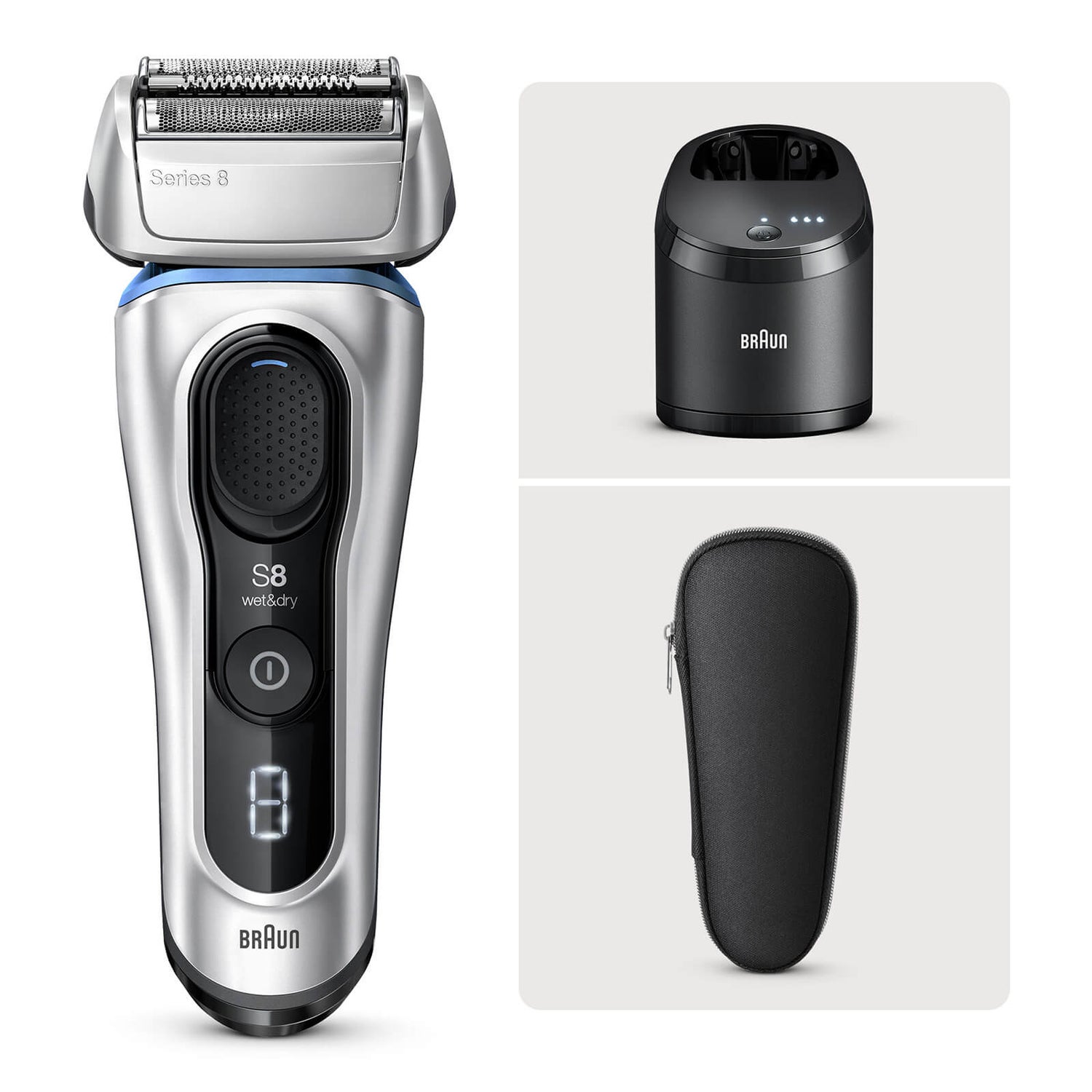 Braun Series 8 8390cc Next Generation, Electric Shaver, Clean&Charge