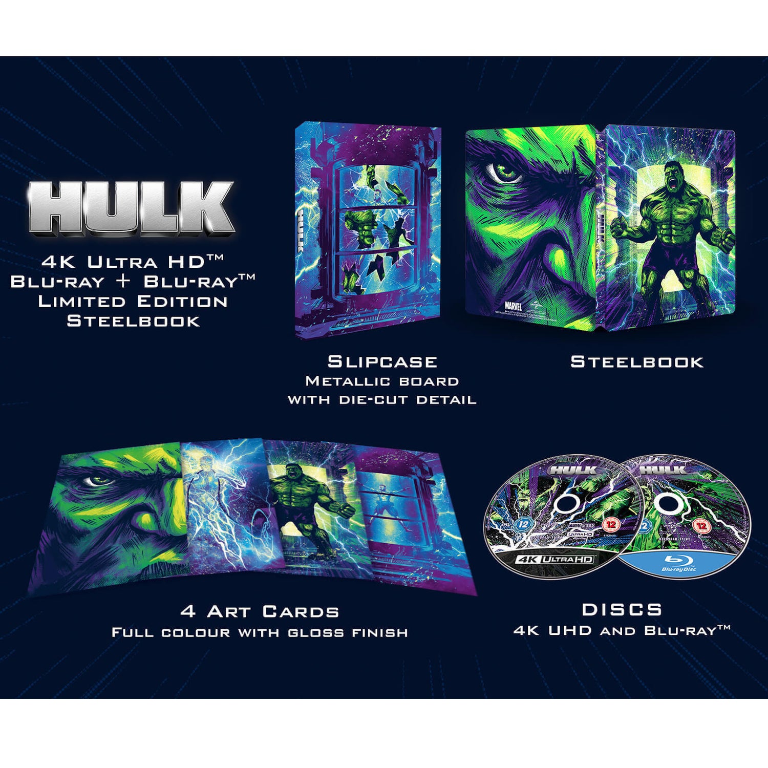 Hulk (2003) Zavvi Exclusive 4K Ultra HD Steelbook (Includes 2D Blu-ray ...