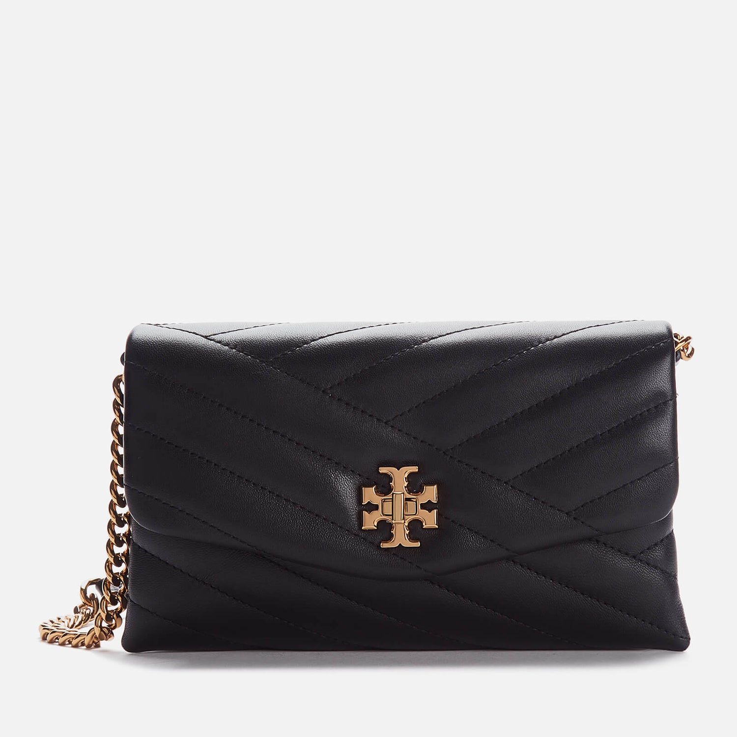 Tory Burch Women S Kira Chevron Chain Wallet Black