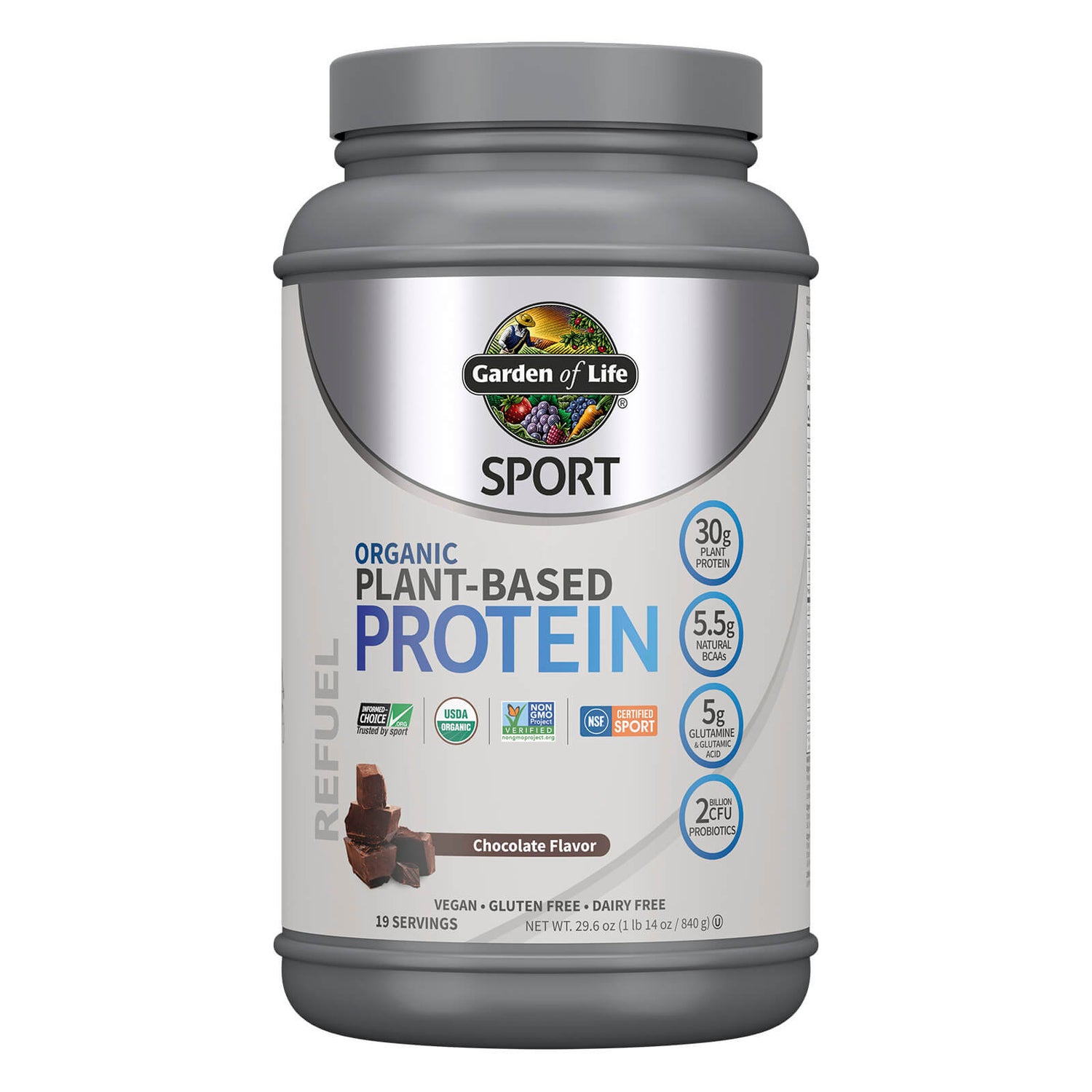 Sport Organic Plant-Based Protein - Chocolate | Garden of Life UK