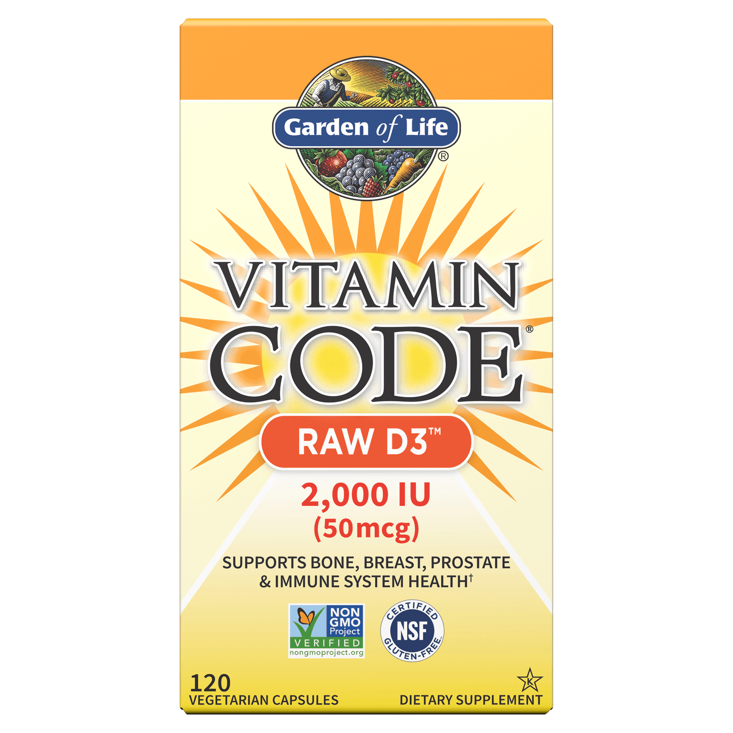 Vitamin Code Raw D3 2000 lu 120ct Capsules Every Health UK