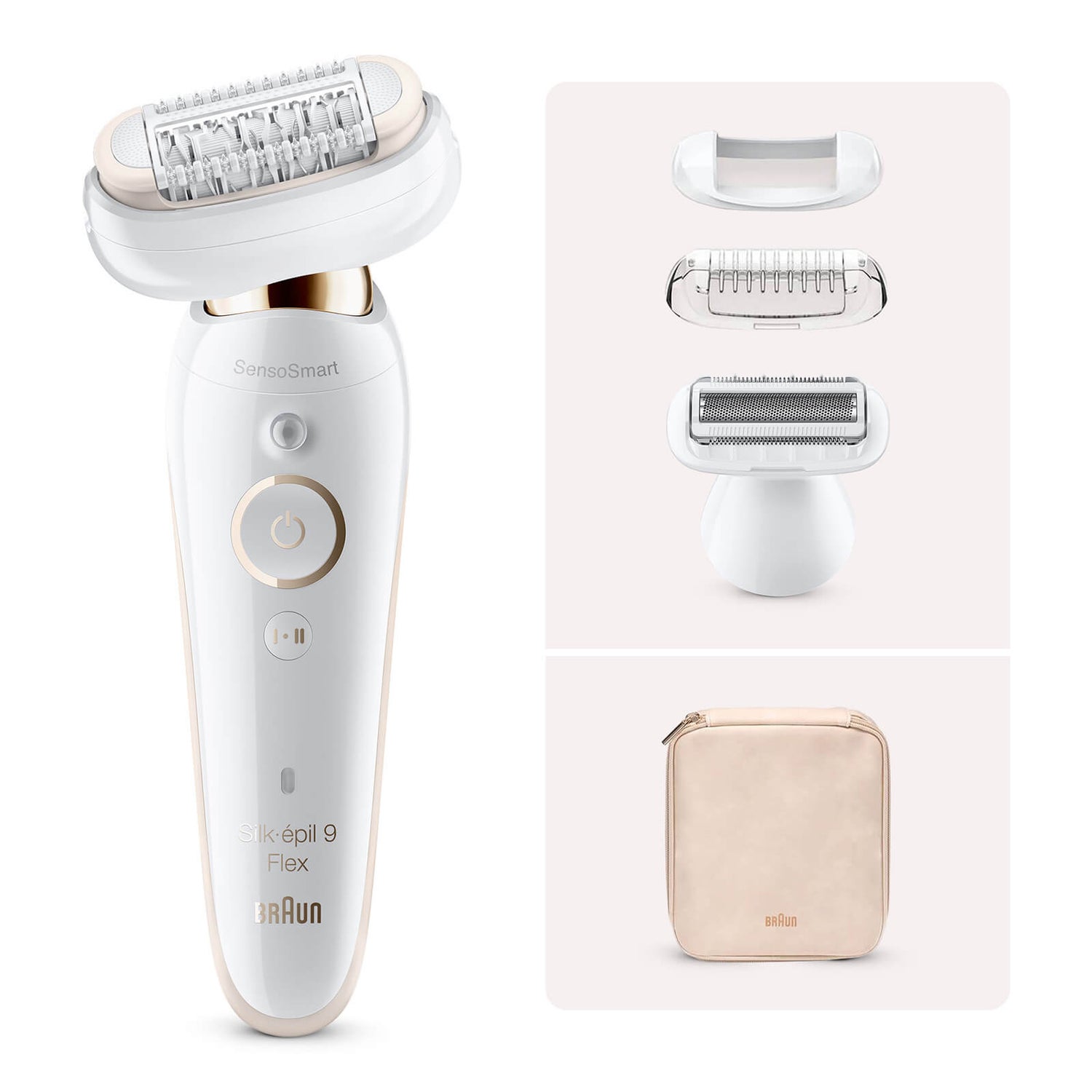 Braun Silképil 9 Flex 9002 Epilator, White/Gold LOOKFANTASTIC