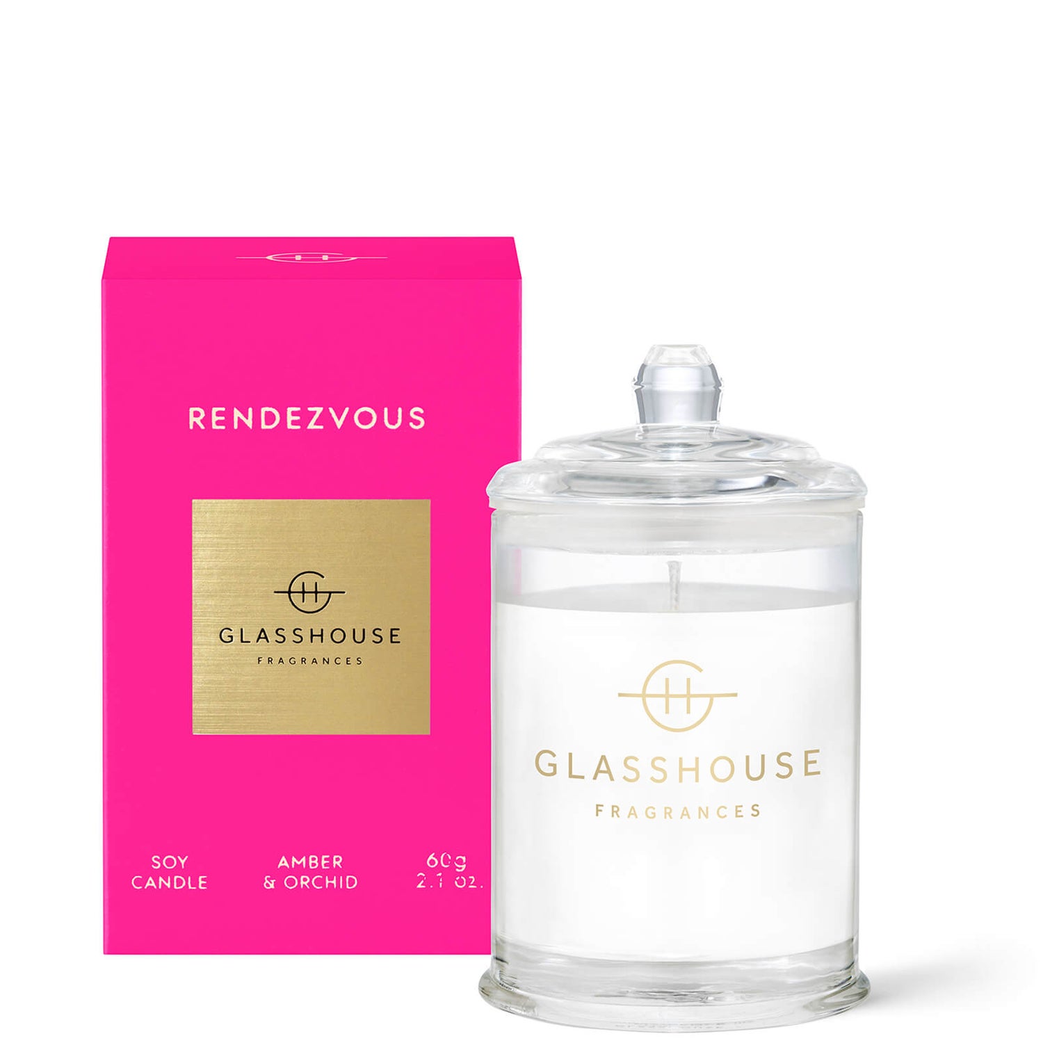 Glasshouse Fragrances Rendezvous Candle 60g LOOKFANTASTIC