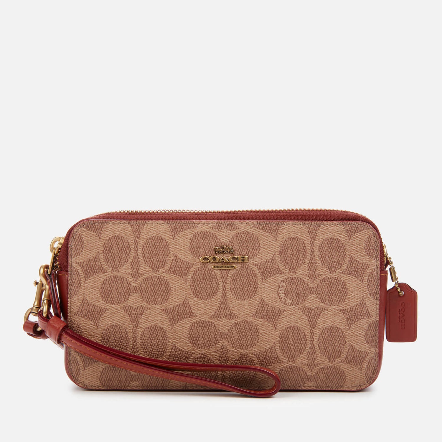 Coach Women's Colorblock Signature Kira Cross Body Bag Tan Rust