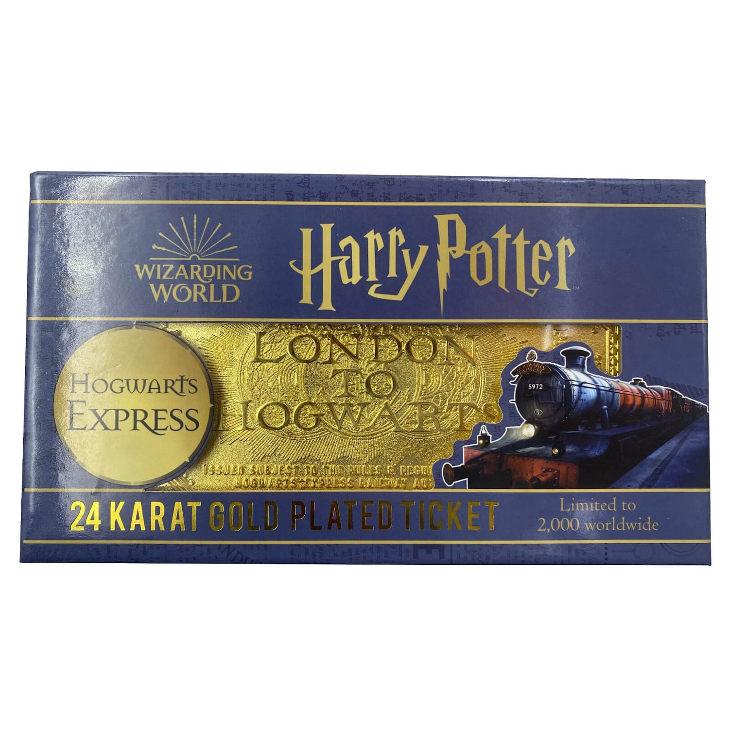 Harry Potter 24k Gold Plated Hogwarts Express Ticket Limited Edition Replica Zavvi Exclusive