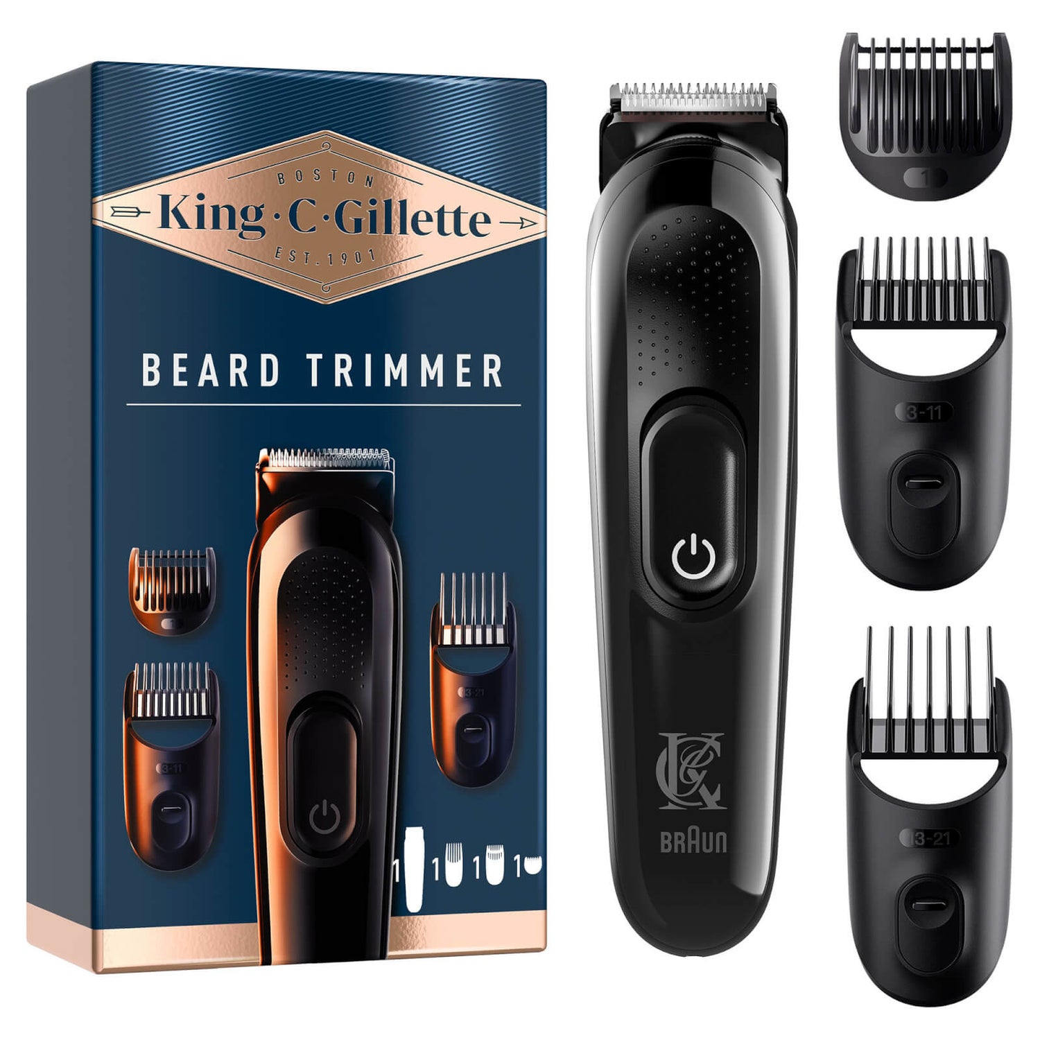 Rechargeable Beard and Moustache Trimmer King C. Gillette