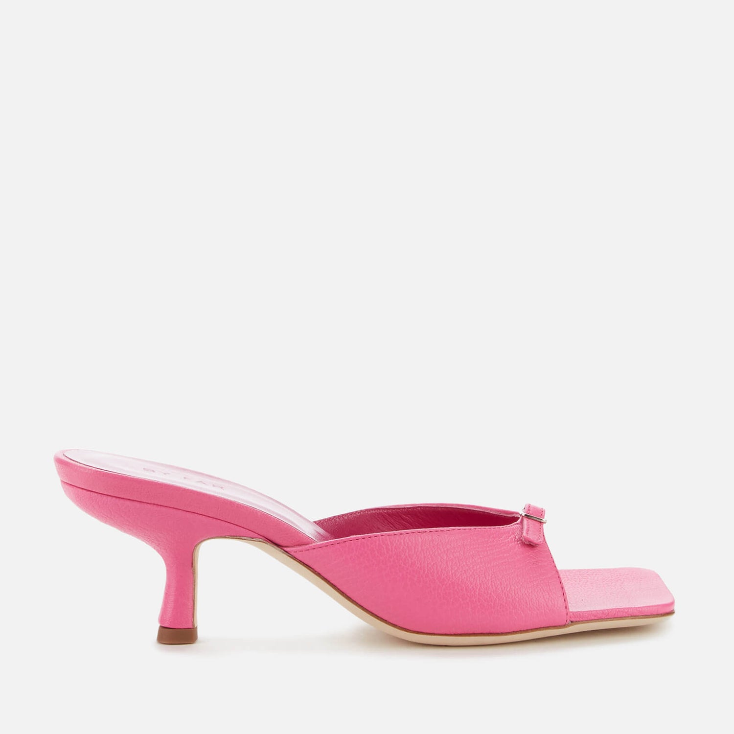 BY FAR Women's Erin Leather Heeled Mules - Hot Pink - Free UK Delivery ...