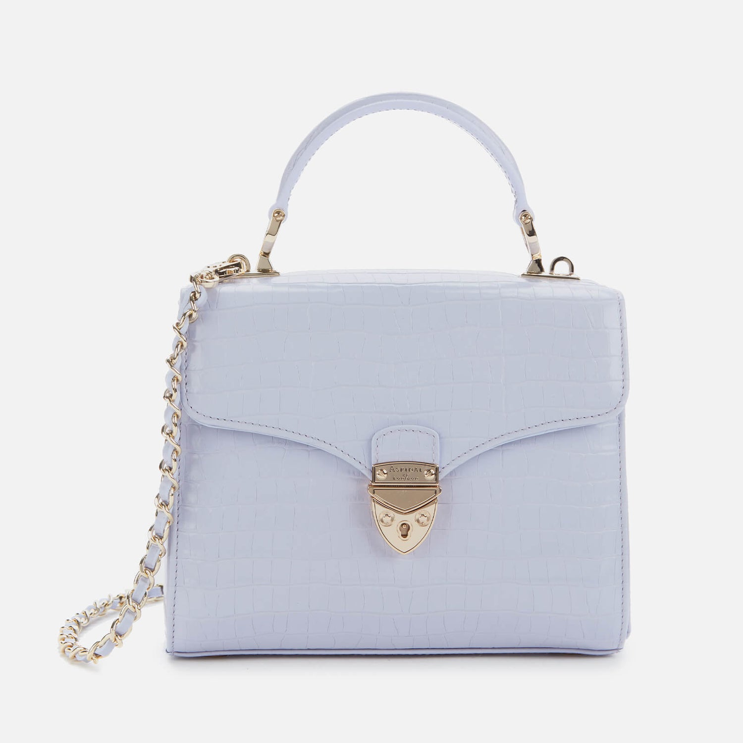 Aspinal of London Women's Mayfair Midi Croc Bag Lavender