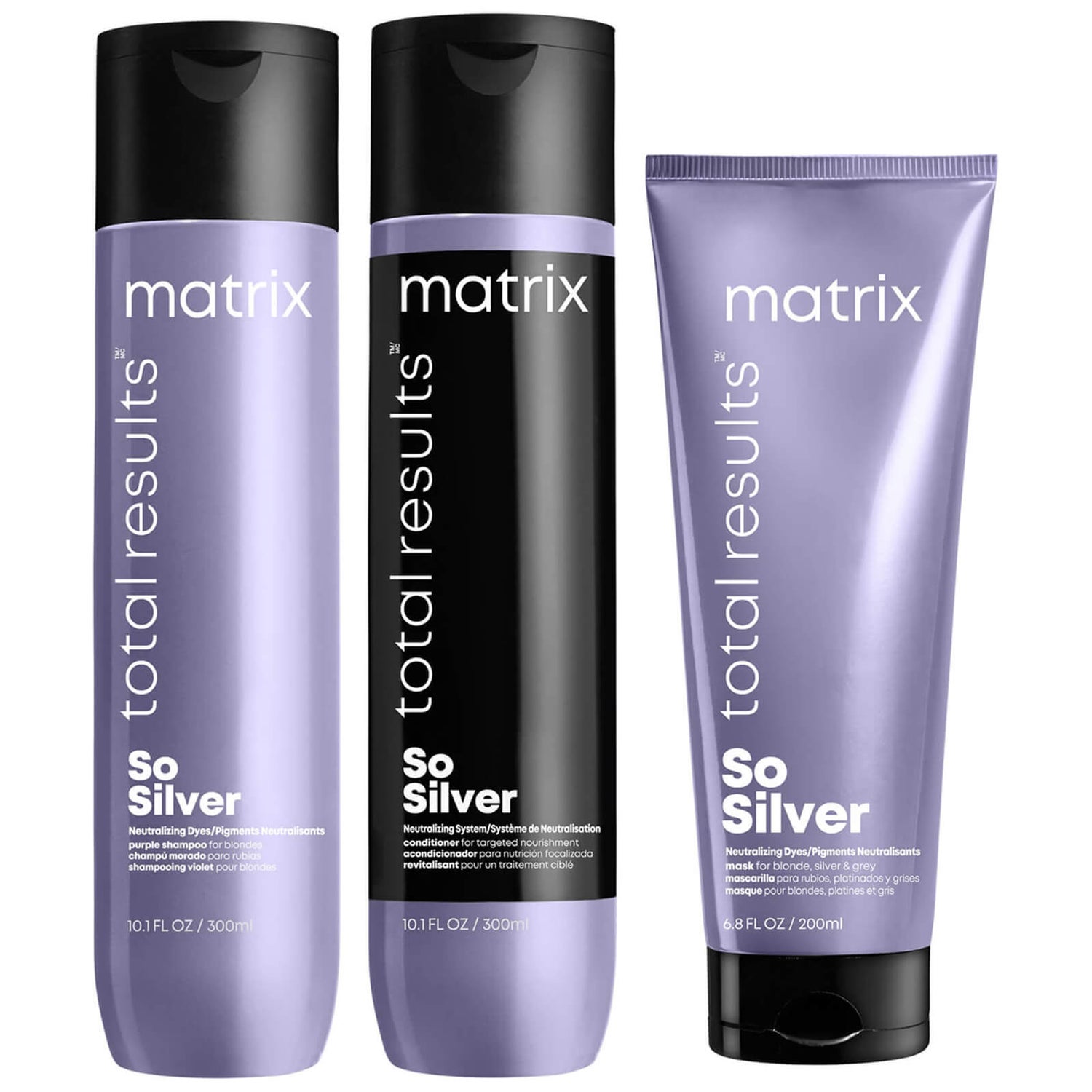 Matrix Total Results So Silver Purple Toning Shampoo, Conditioner and