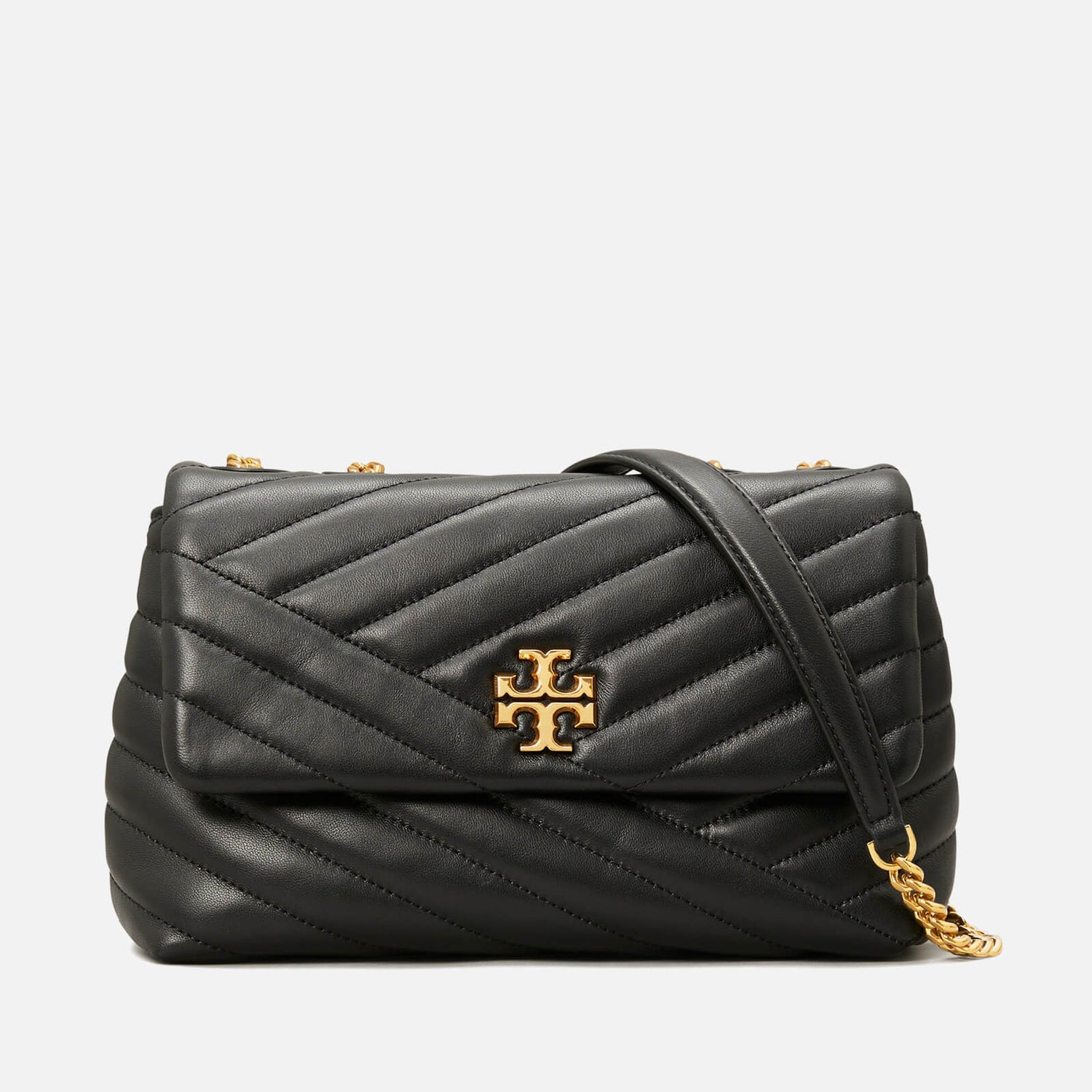 Tory Burch Women's Kira Chevron Small Convertible Shoulder Bag Black 免邮
