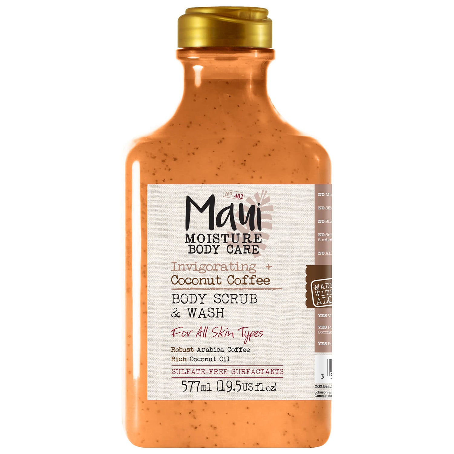 Maui Moisture Invigorating+ Coconut Coffee Body Scrub and Wash 577ml