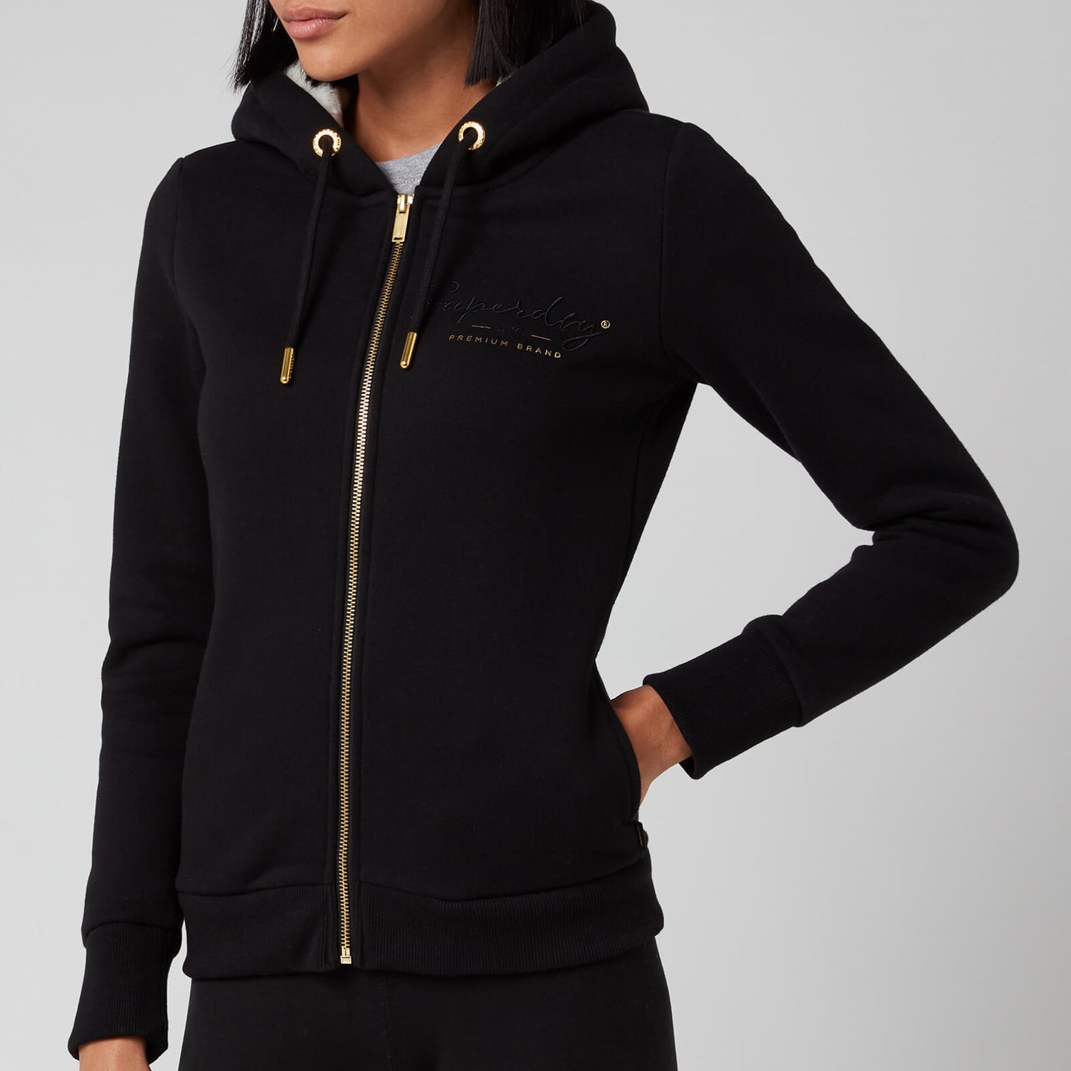 Superdry Women's Established Zip Hoodie Black
