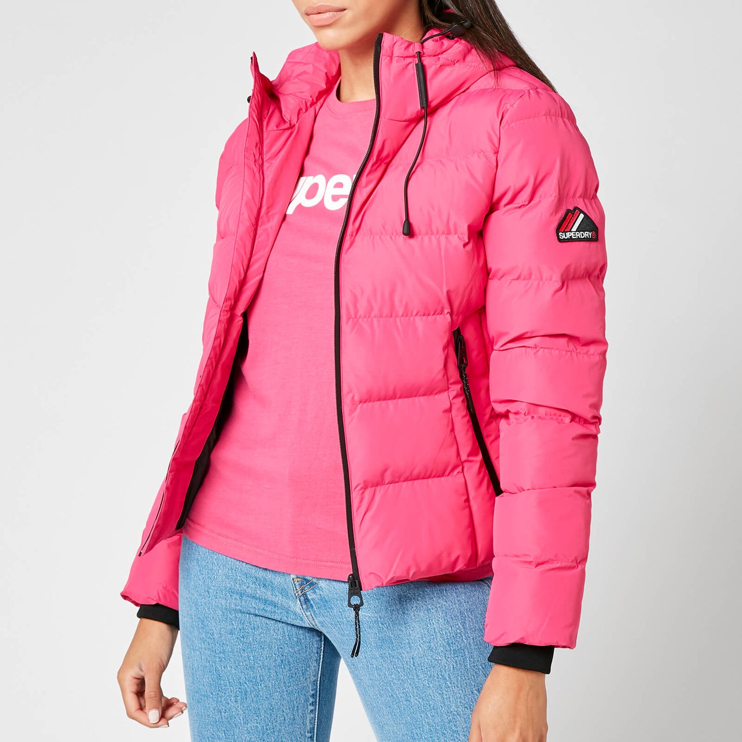 Superdry Women's Spirit Sports Puffer Jacket - Pink | TheHut.com