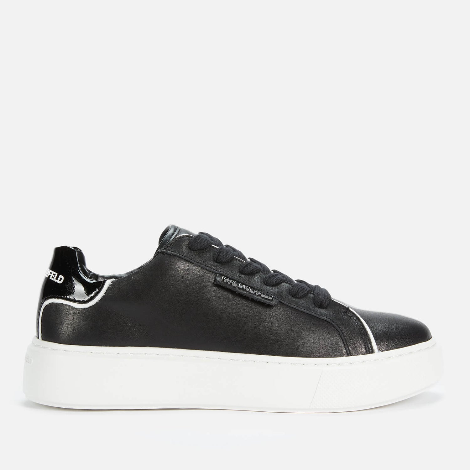 KARL LAGERFELD Women's Maxi Kup Lo Lace Leather Flatform Trainers ...