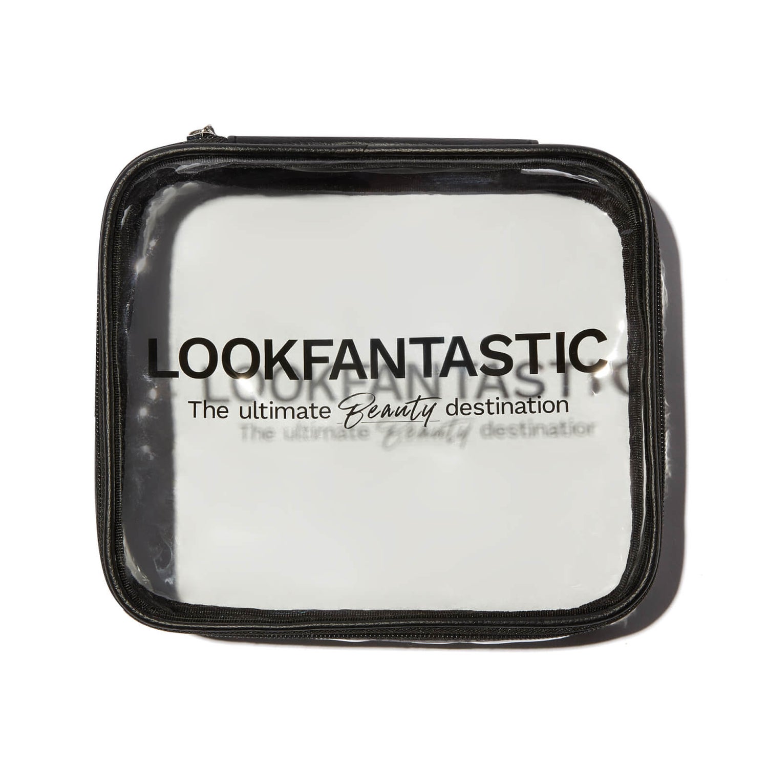 LOOKFANTASTIC Clear Travel Bag Black LOOKFANTASTIC