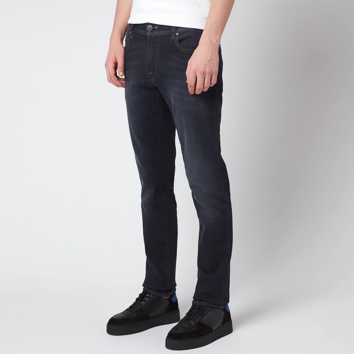 Tramarossa Men's Leonardo Slim 5 Pocket Jeans - Denim Black Stretch ...