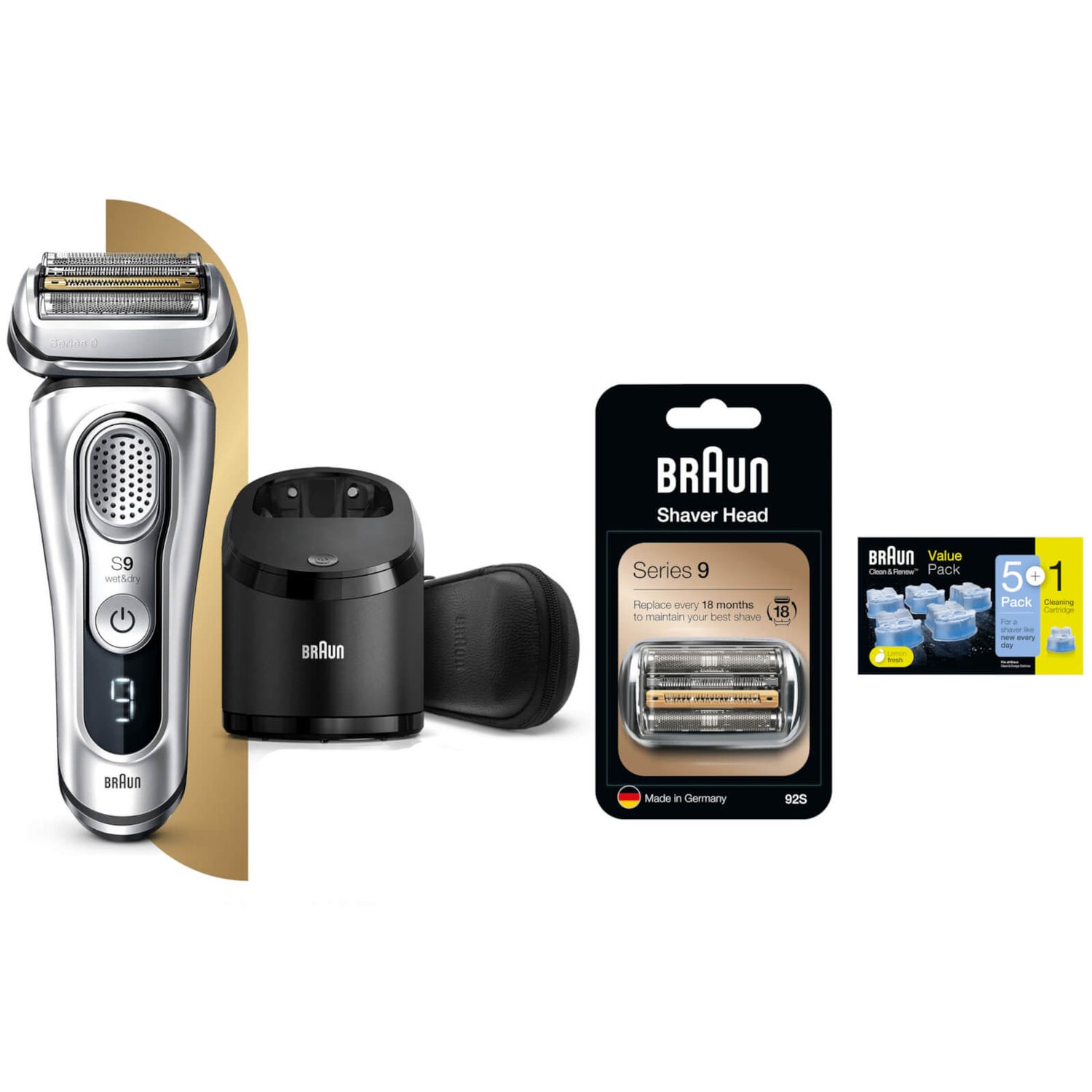 Braun Series 9 9390cc Electric Shaver with Cleaning Centre, CCR and