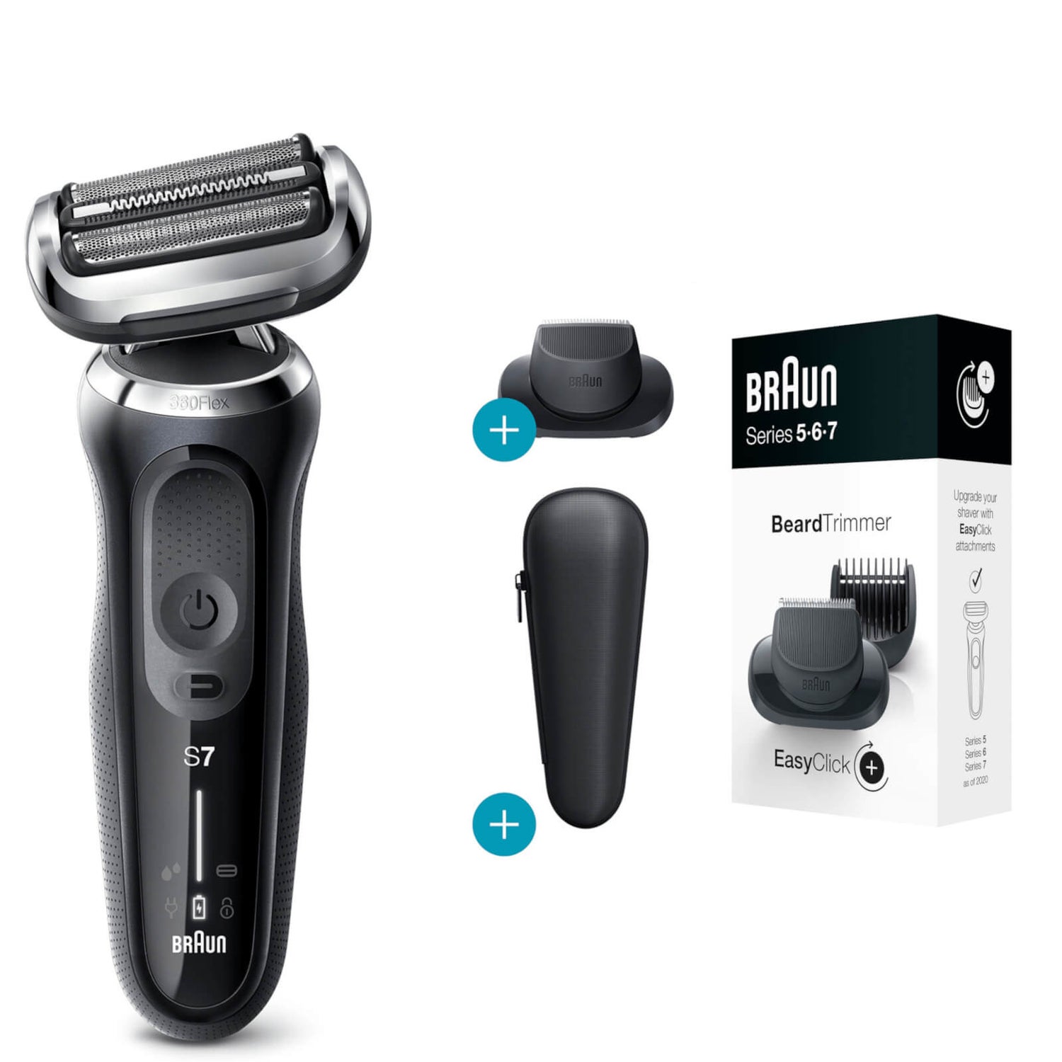 Series 7 Shaver Bundle with EasyClick Beard Trimmer Attachment Braun UK
