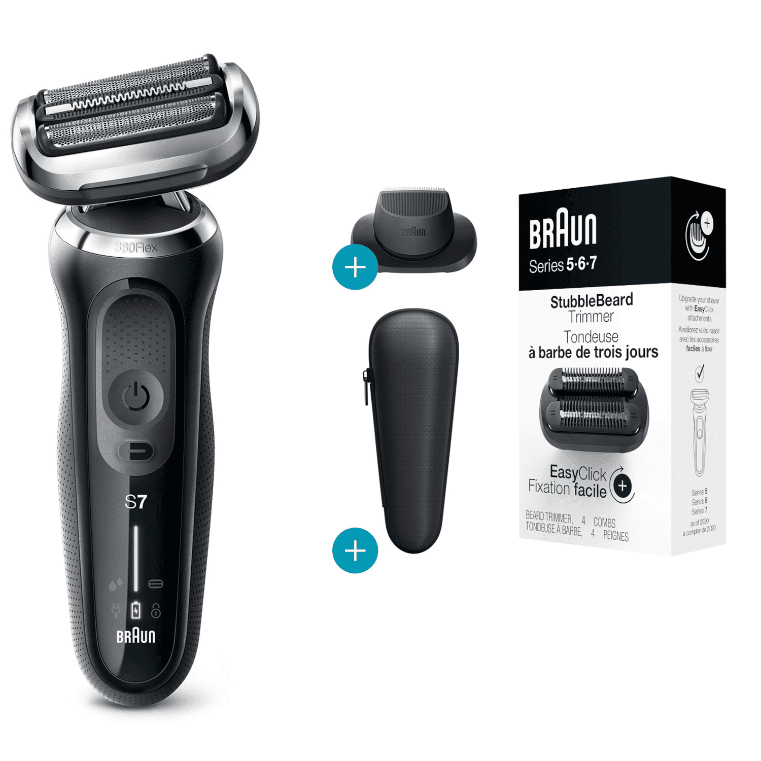 Braun Series 7 Electric Shaver with Precision Trimmer and StubbleBeard