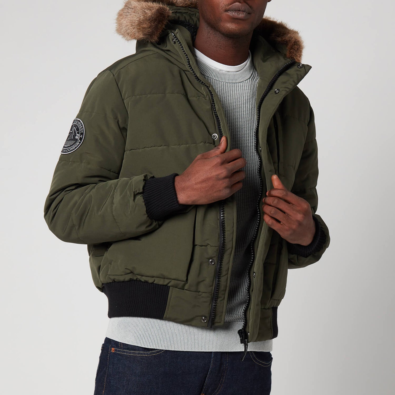 Superdry Men's Everest Quilted Bomber Jacket Khaki