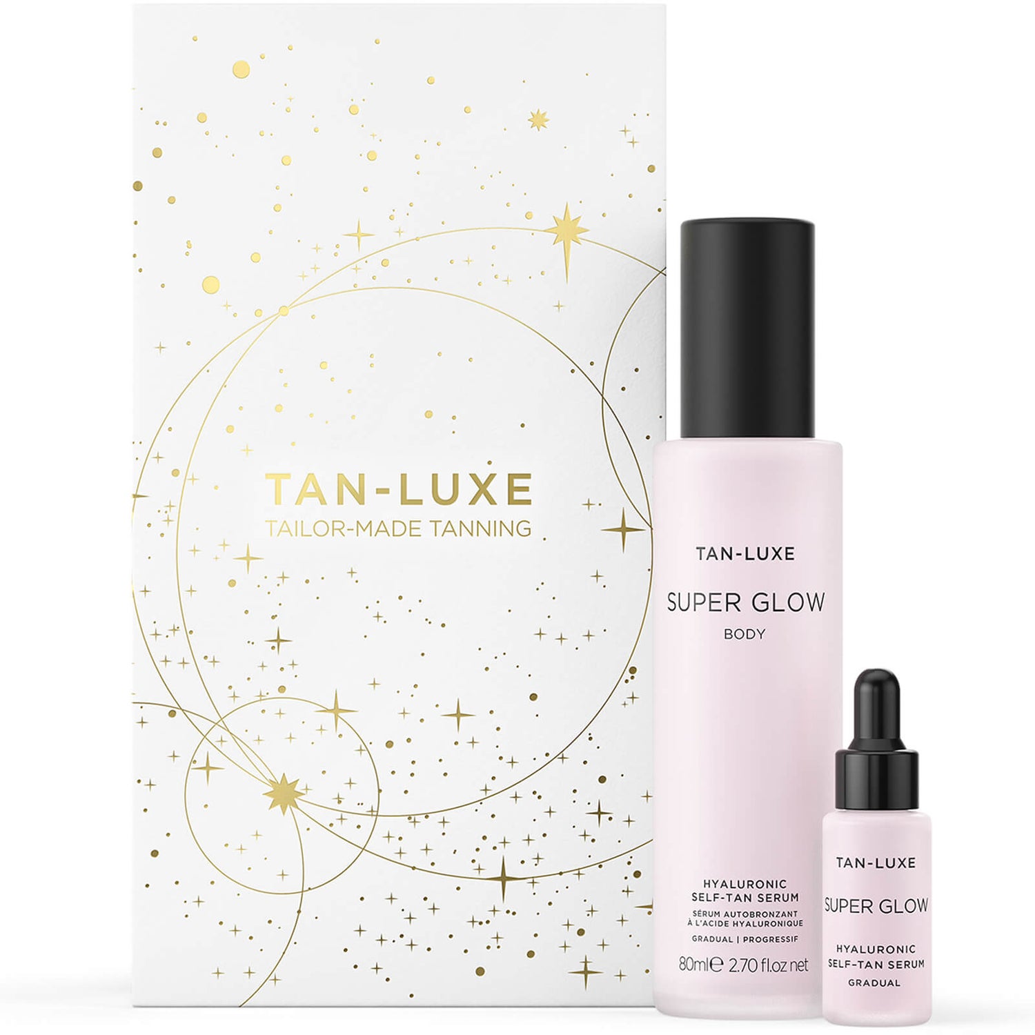 Super edit. Tan Luxe super Glow Hyaluronic self-tan Serum. Sun Luxe Tanning Butter.